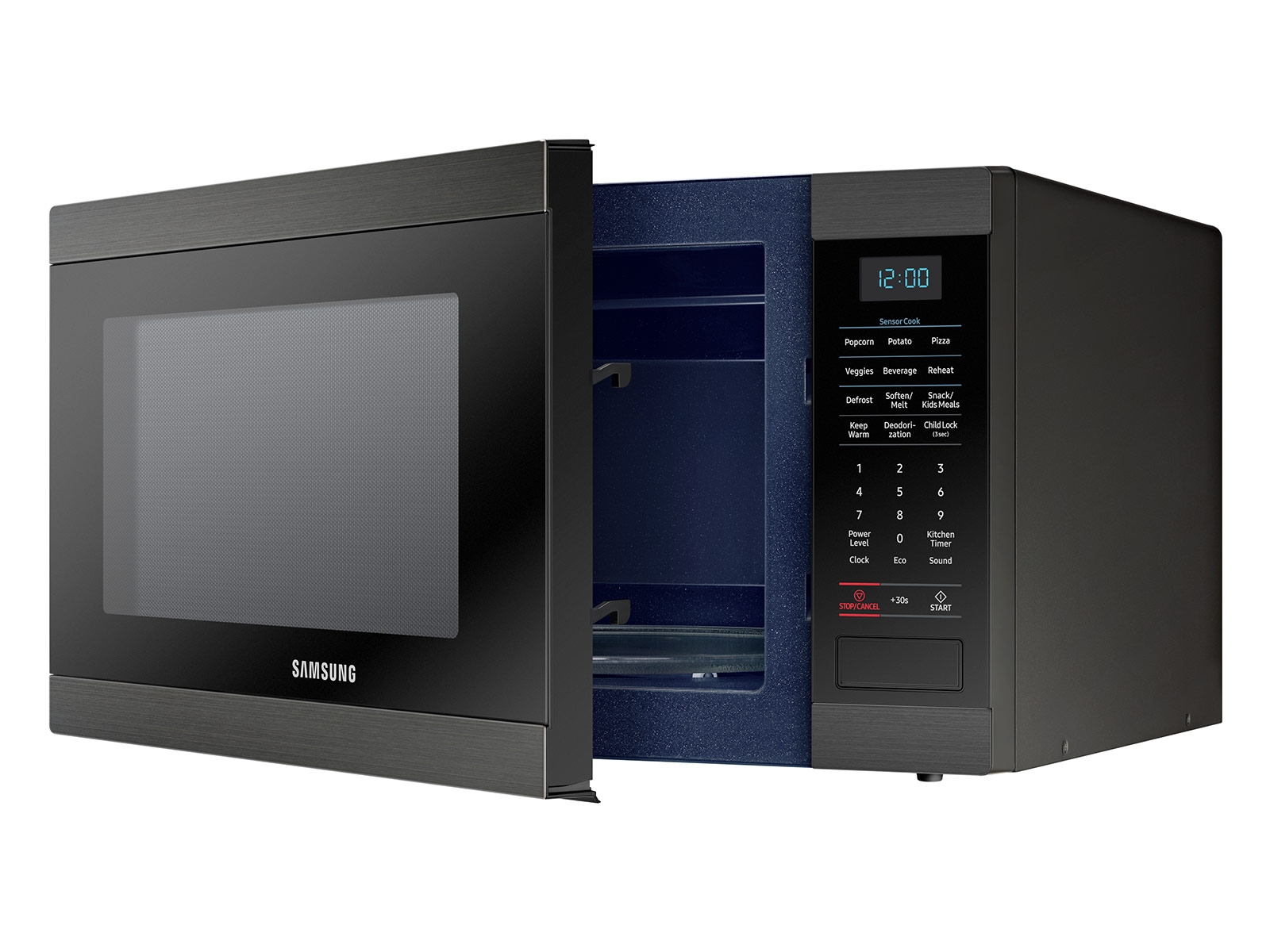 1.9 cu. ft. Countertop Microwave with Sensor Cooking in Fingerprint  Resistant Black Stainless Steel Microwave - MS19M8000AG/AA | Samsung US
