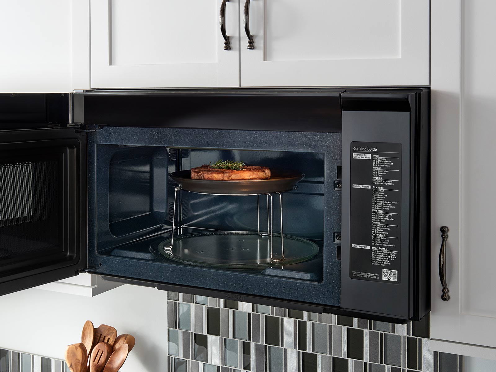 Thumbnail image of 2.1 cu. ft. Over-the-Range Microwave with PowerGrill in Fingerprint Resistant Black Stainless Steel