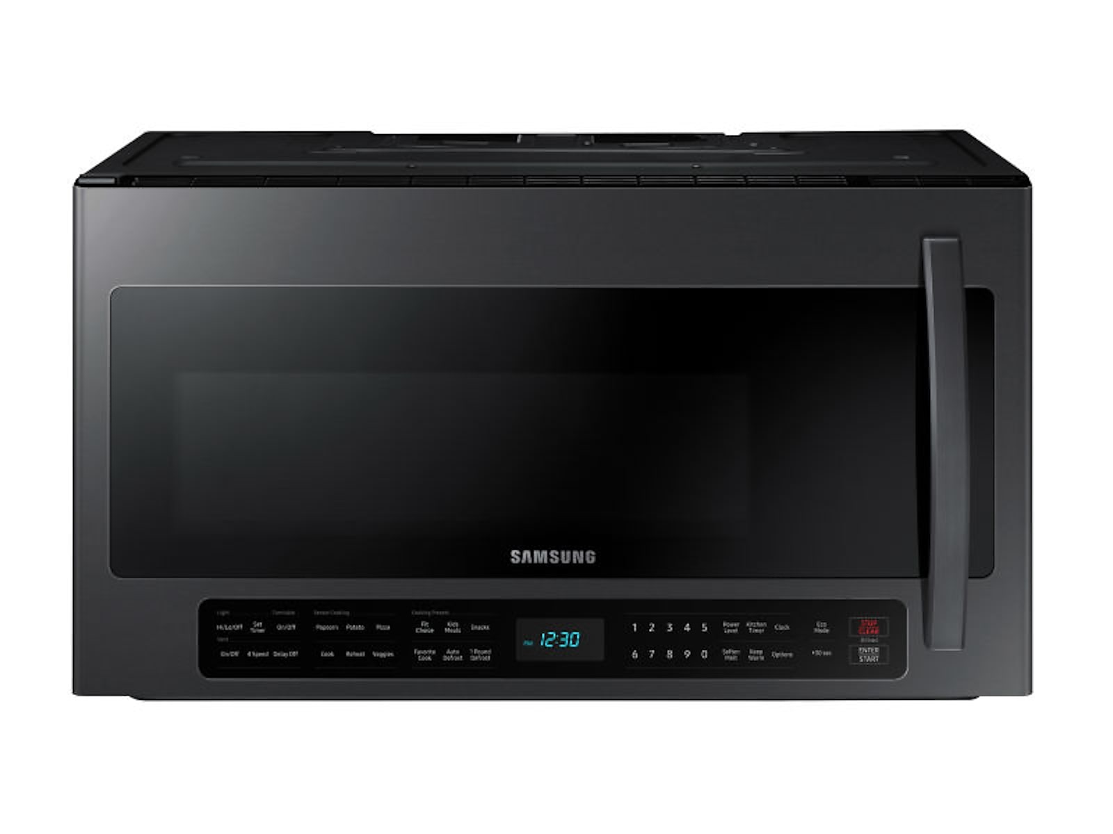 Samsung 2.1 cu. ft. Over-the-Range Microwave with Sensor Cooking in Fingerprint Resistant in Black Stainless Steel(ME21R7051SG/AA) photo