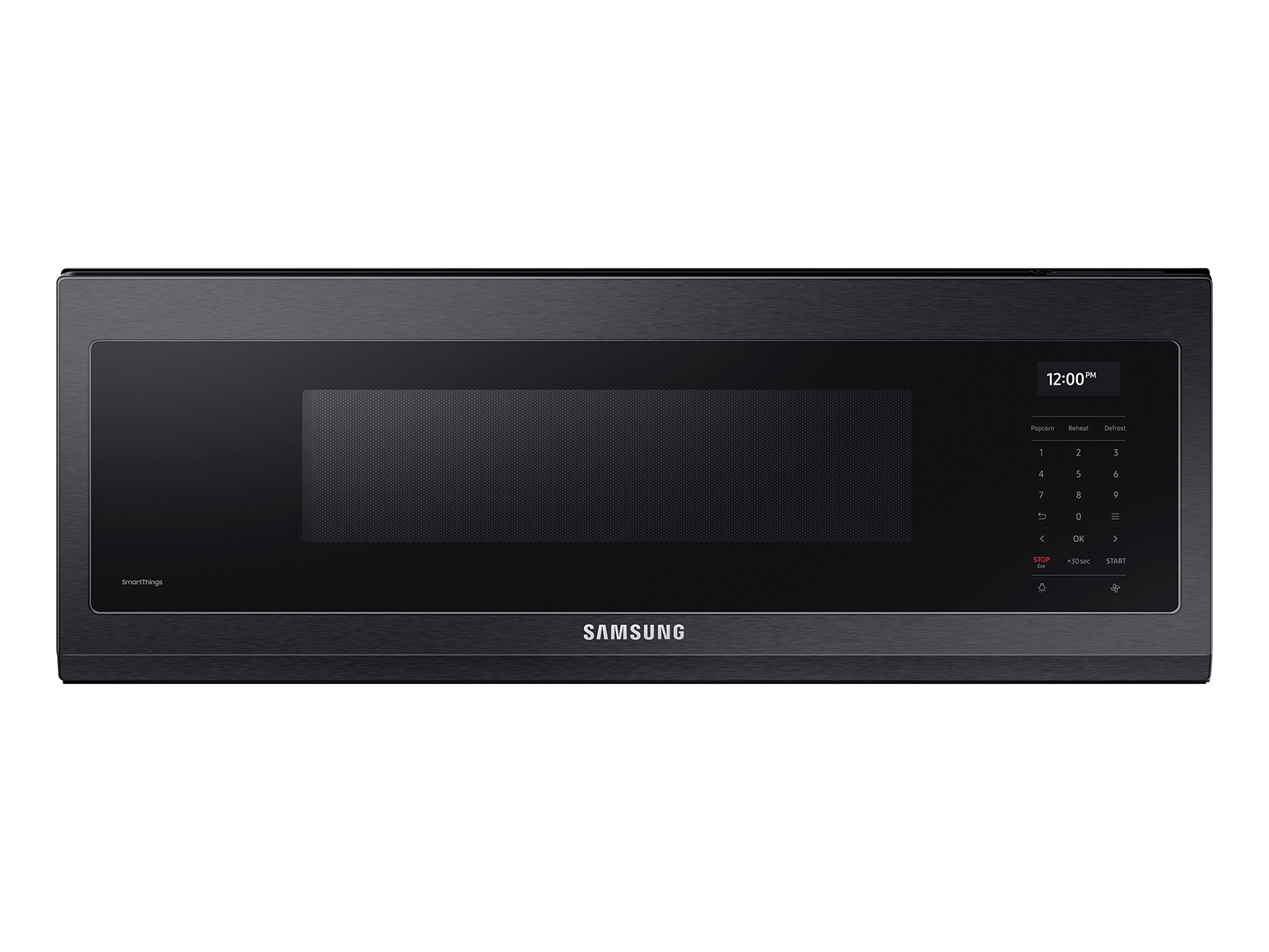 Samsung 1.1 cu. ft. Smart SLIM Over-the-Range Microwave with 550 CFM Hood Ventilation, Wi-Fi & Voice Control in Black Stainless Steel