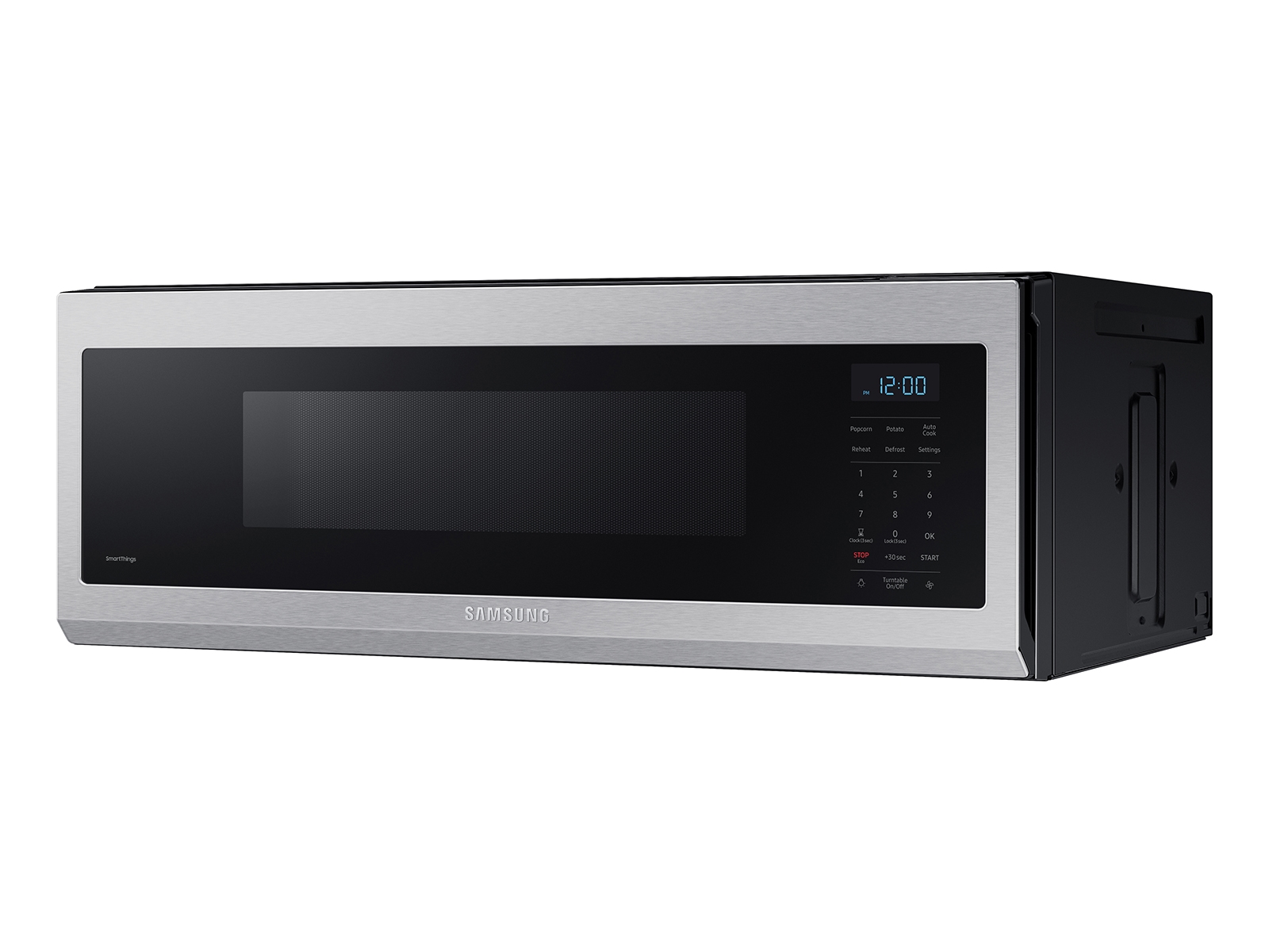 Samsung - 1.1 Cu. ft. Smart Slim Over-the-range Microwave with 400 CFM Hood Ventilation, Wi-Fi & Voice Control - Stainless Steel