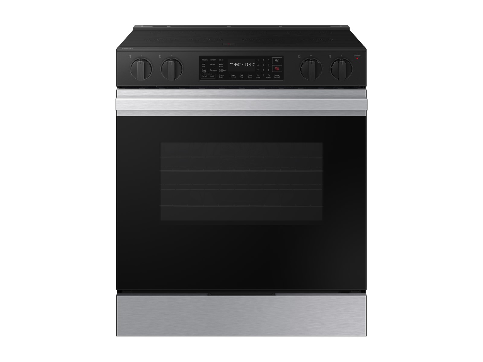 Thumbnail image of Front View of Bespoke Smart Slide-in Electric Range 6.3 cu. ft. in Stainless Steel with Air Fry & Precision Knobs