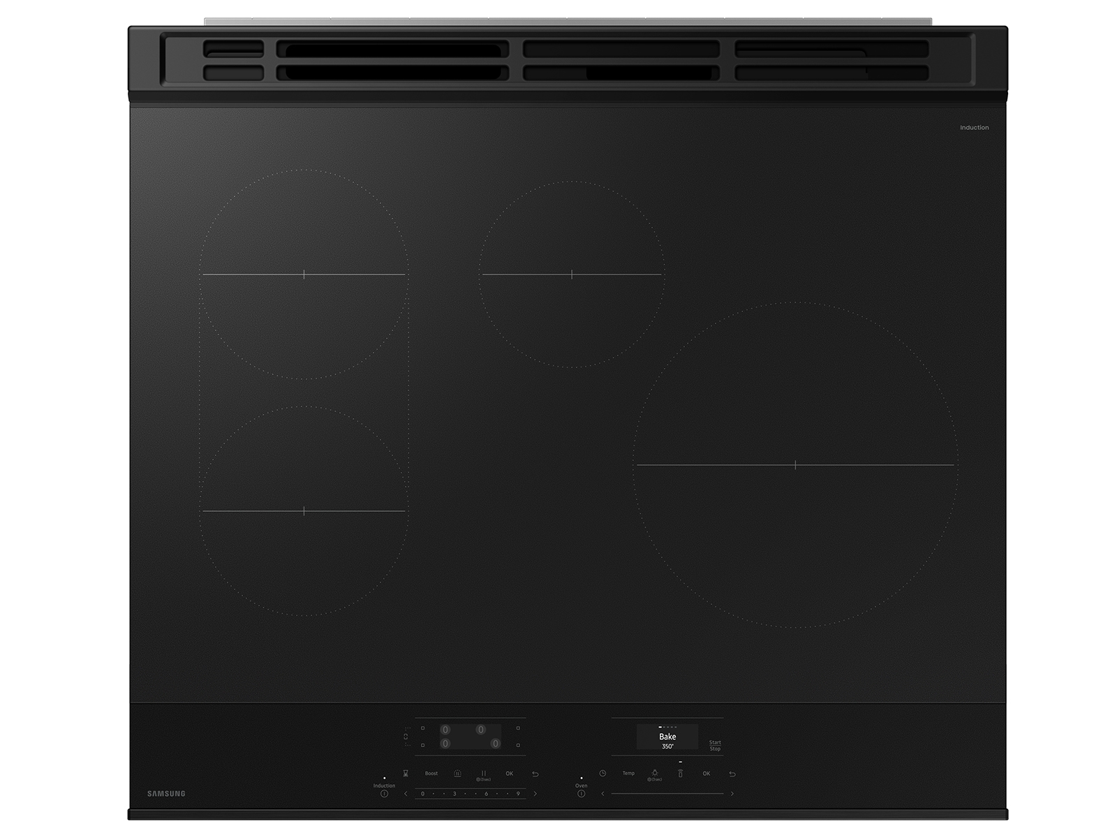 Thumbnail image of Bespoke 6.3 cu. ft. Smart Slide-In Induction Range with Anti-Scratch Glass Cooktop in Matte Black Steel&nbsp;