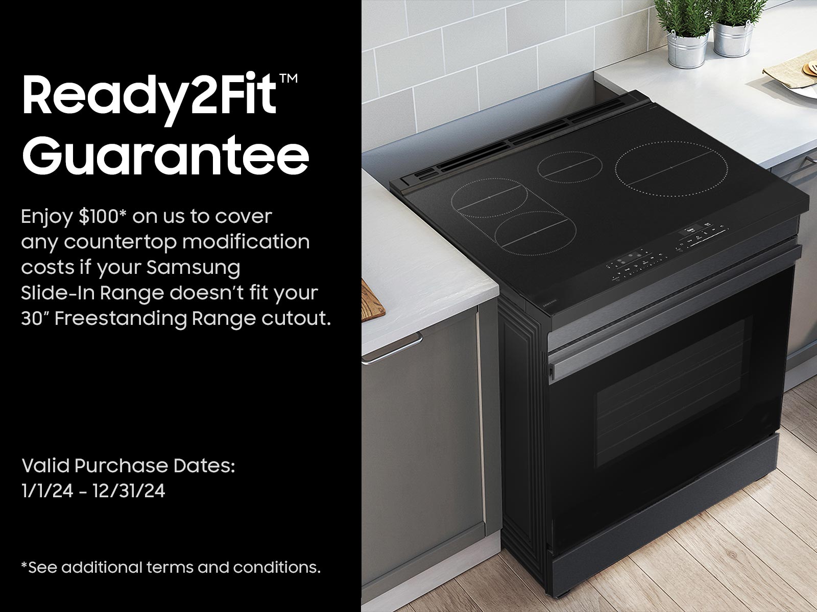 Thumbnail image of Bespoke 6.3 cu. ft. Smart Slide-In Induction Range with Anti-Scratch Glass Cooktop in Matte Black Steel 