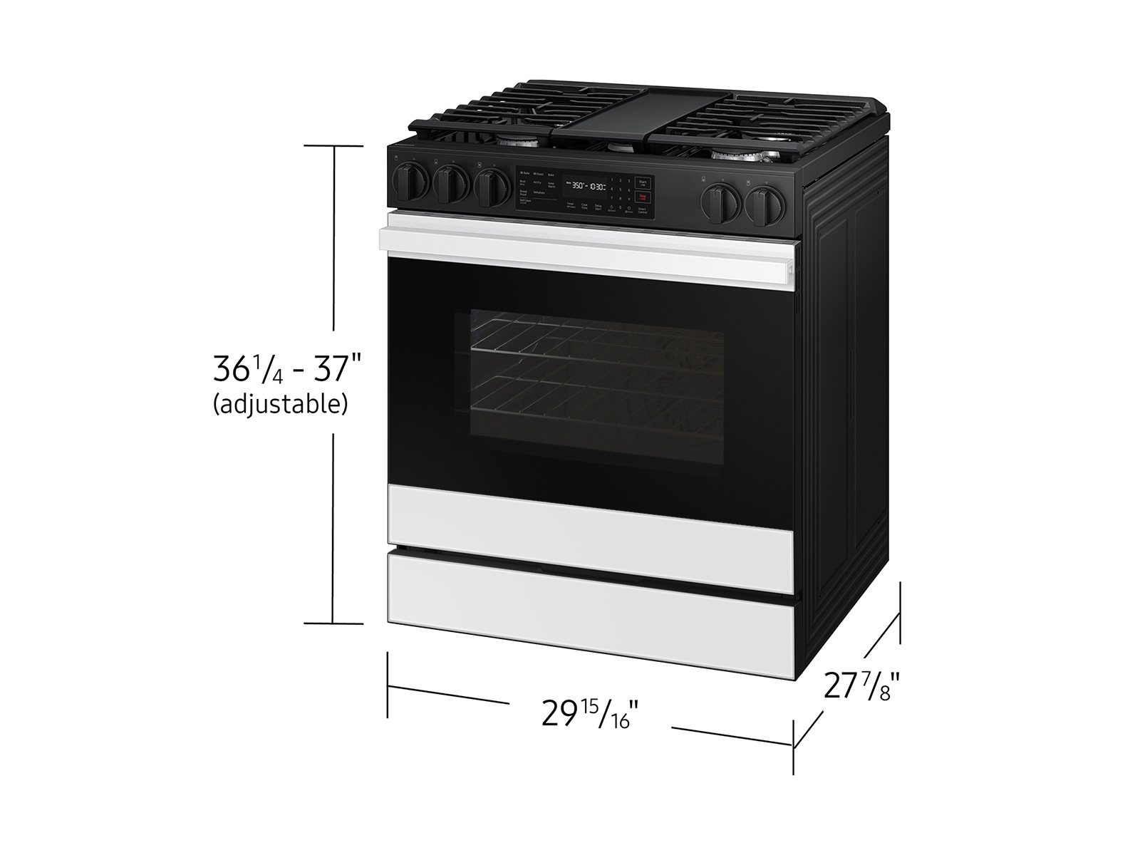 Thumbnail image of Bespoke 6.0 cu. ft. Smart Slide-In Gas Range with Air Fry &amp; Precision Knobs in White Glass