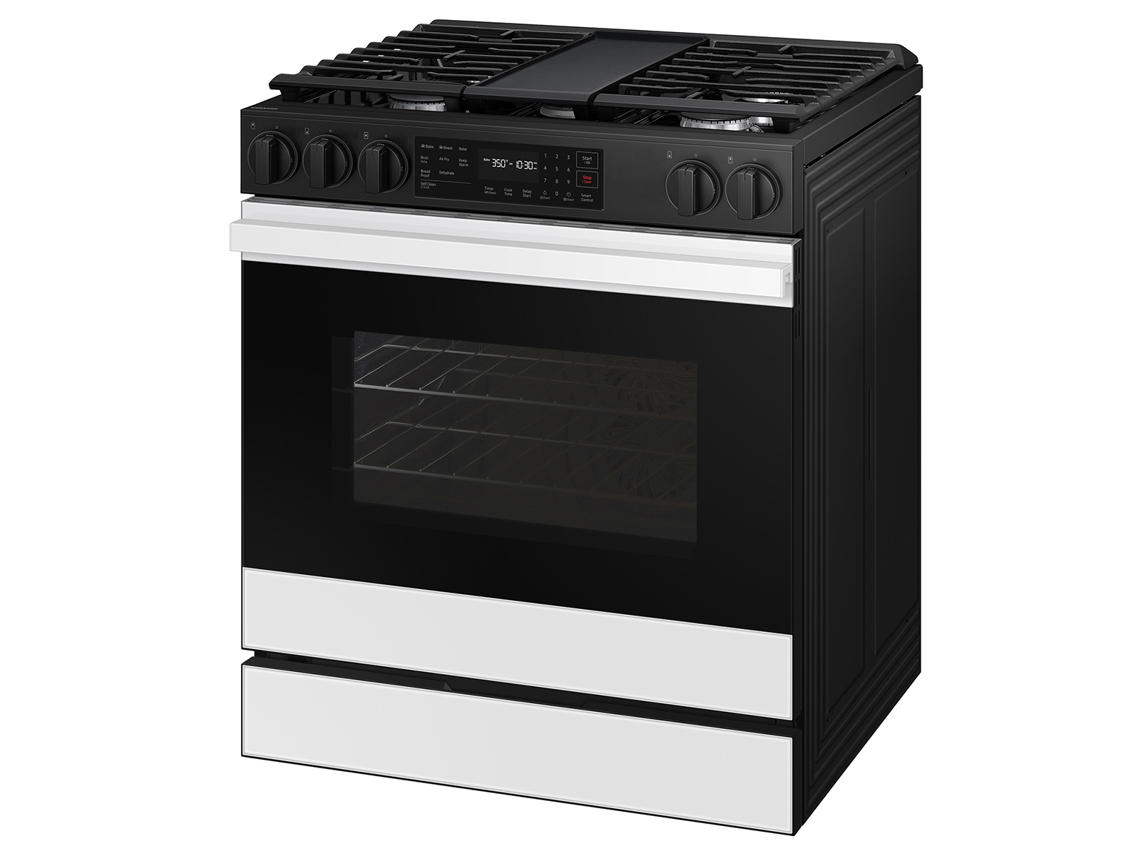 Thumbnail image of Bespoke 6.0 cu. ft. Smart Slide-In Gas Range with Air Fry & Precision Knobs in White Glass