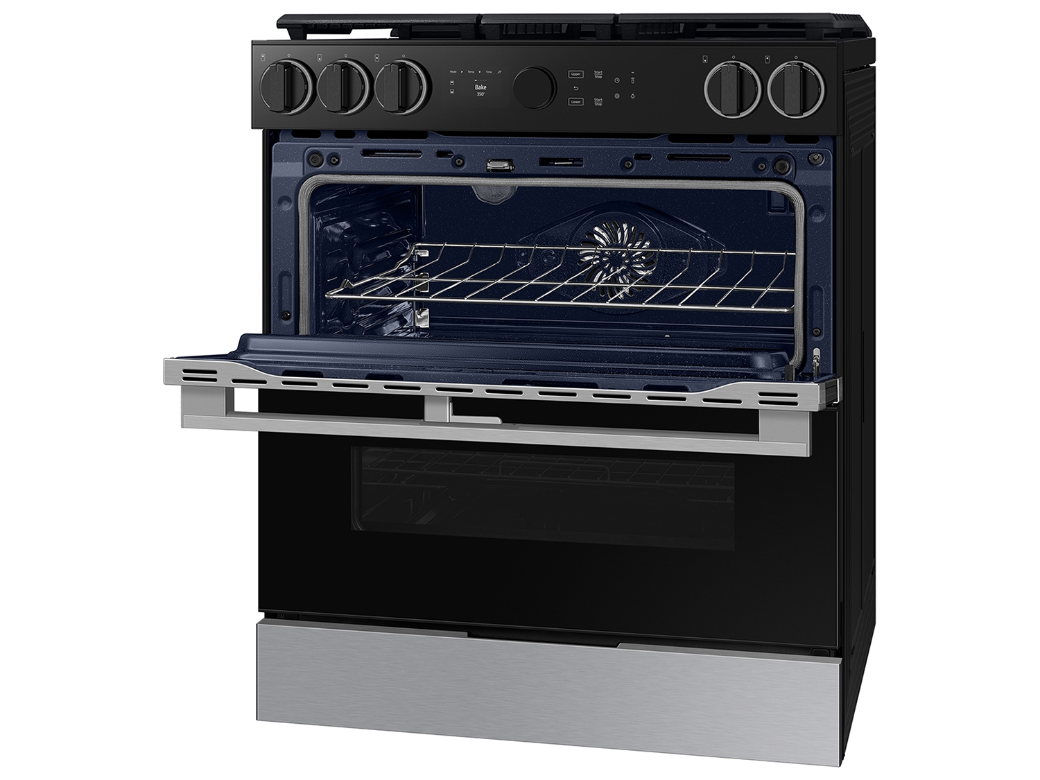 Thumbnail image of Bespoke Smart Slide-In Dual Fuel Range 6.3 cu. ft. with Flex Duo™ & Illuminated Precision Knobs in Stainless Steel