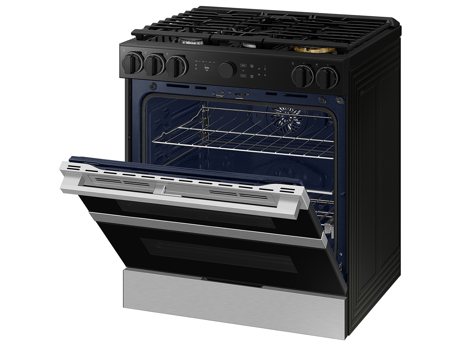 Thumbnail image of Bespoke Smart Slide-In Dual Fuel Range 6.3 cu. ft. with Flex Duo™ & Illuminated Precision Knobs in Stainless Steel