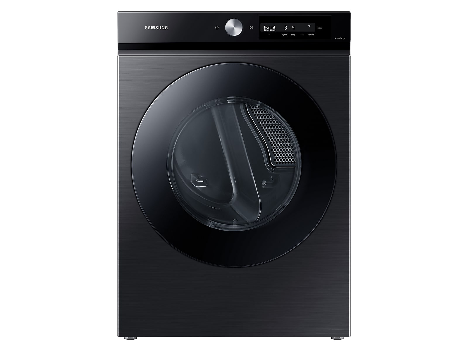 Samsung Bespoke 7.5 cu. ft. Large Capacity Electric Dryer with Super Speed Dry and AI Smart Dial in Brushed Black(DVE46BB6700VA3)