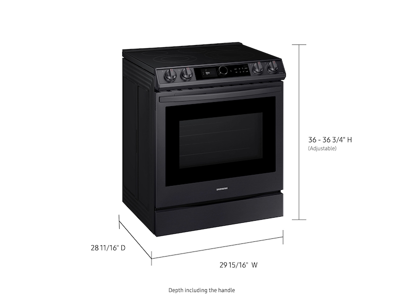 6.3 cu ft. Smart Slide-in Electric Range with Smart Dial &amp; Air Fry in Black Stainless Steel