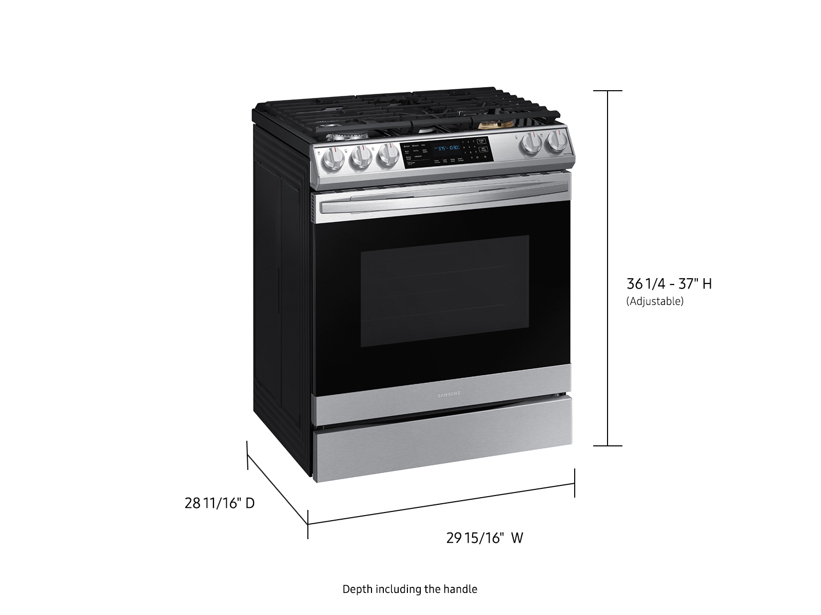 Samsung 30-in 5 Burners 6-cu ft Self-cleaning Air Fry Convection