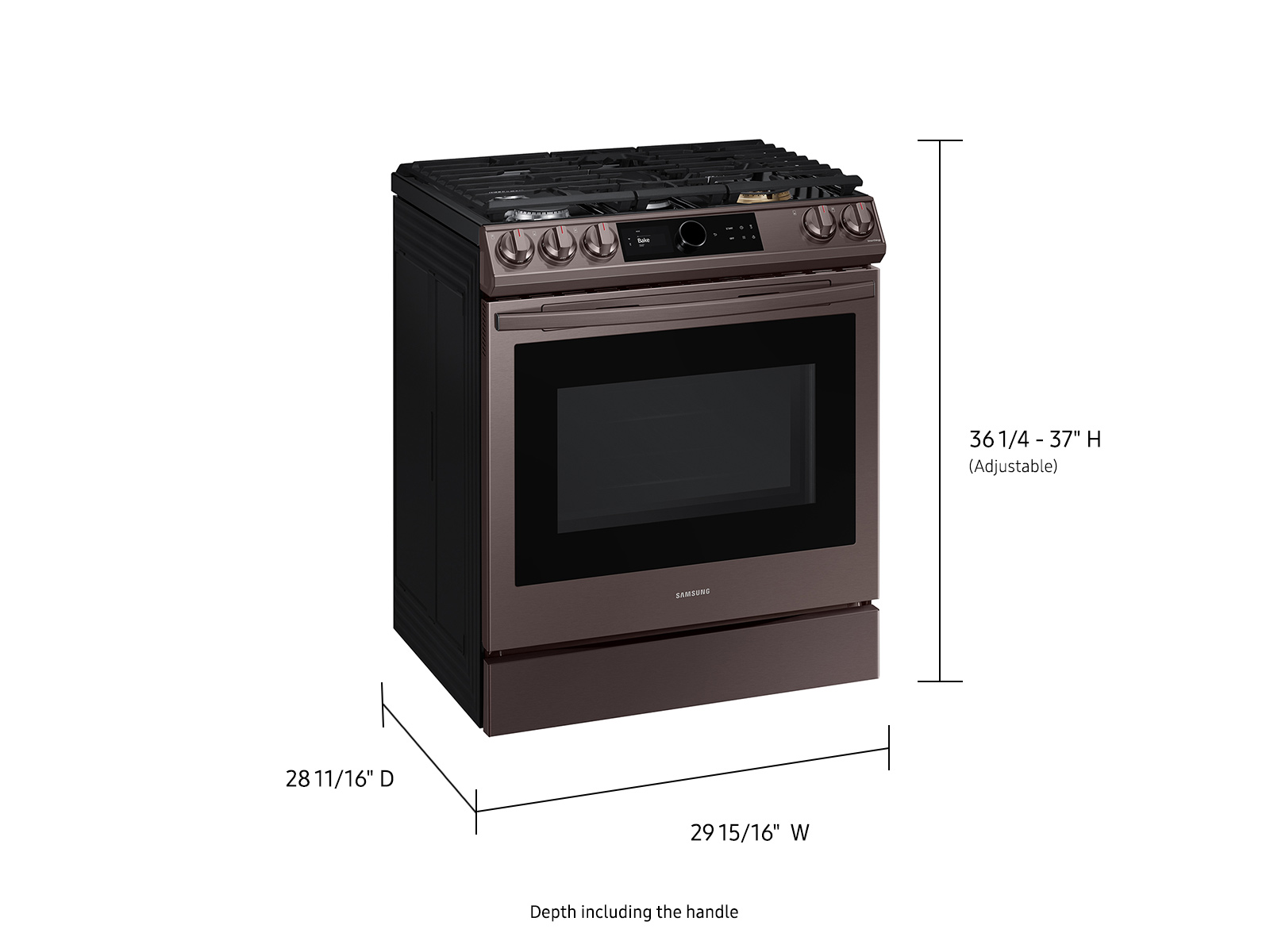 Thumbnail image of Bespoke Smart Slide-in Gas Range 6.0 cu. ft. with Smart Dial, Air Fry &amp; Wi-Fi in Tuscan Steel