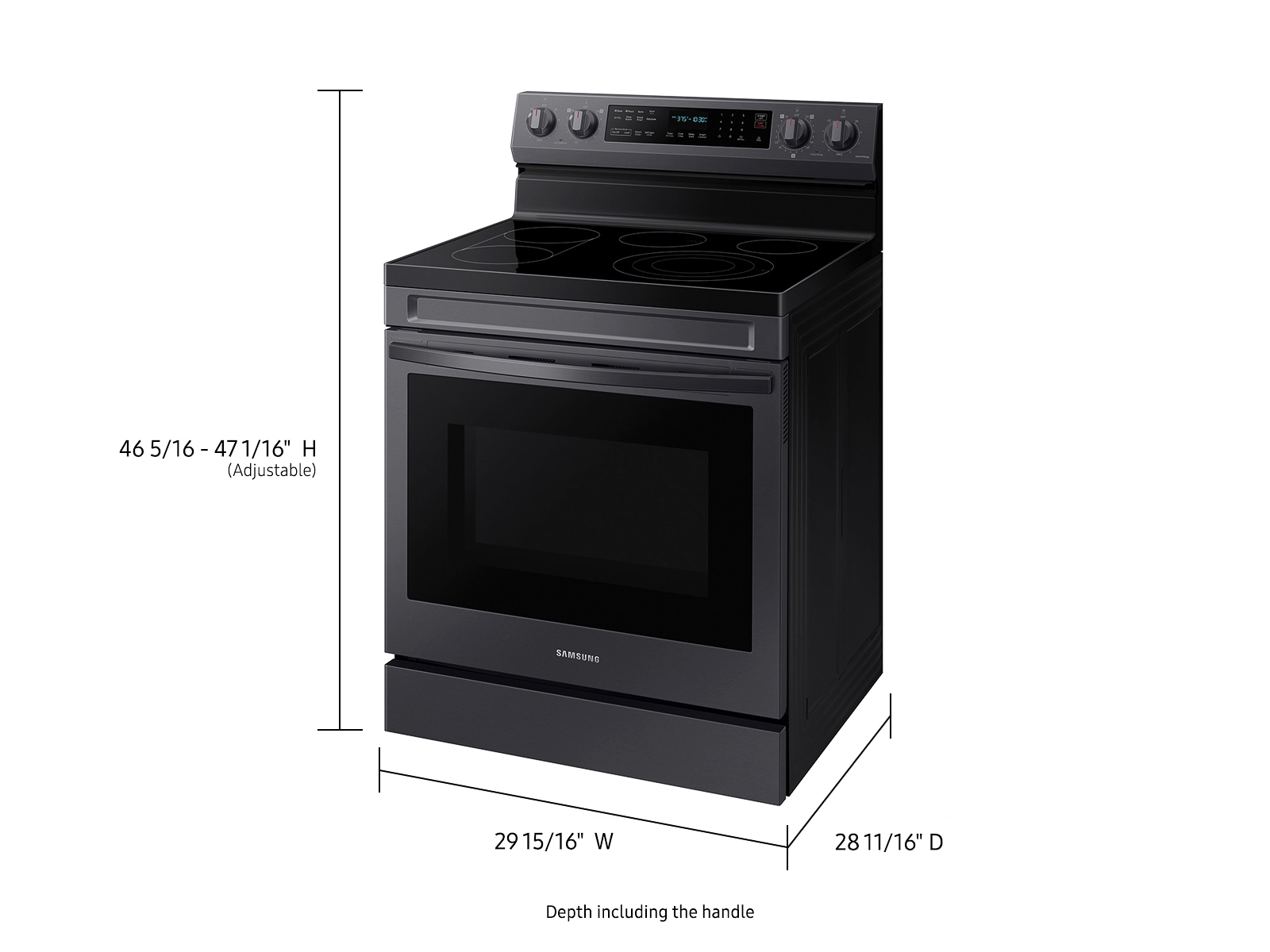 NE63A6711SG by Samsung - 6.3 cu. ft. Smart Freestanding Electric Range with  No-Preheat Air Fry, Convection+ & Griddle in Black Stainless Steel