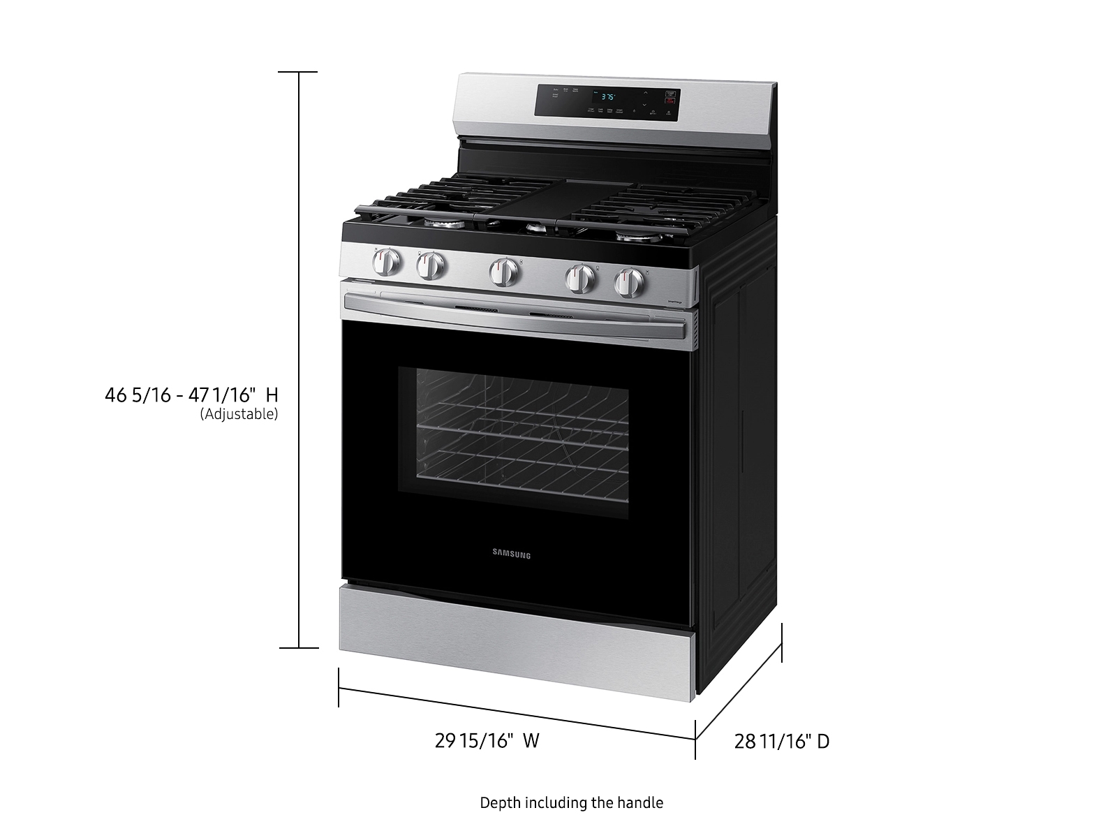 Thumbnail image of 6.0 cu. ft. Smart Freestanding Gas Range with Integrated Griddle in Stainless Steel