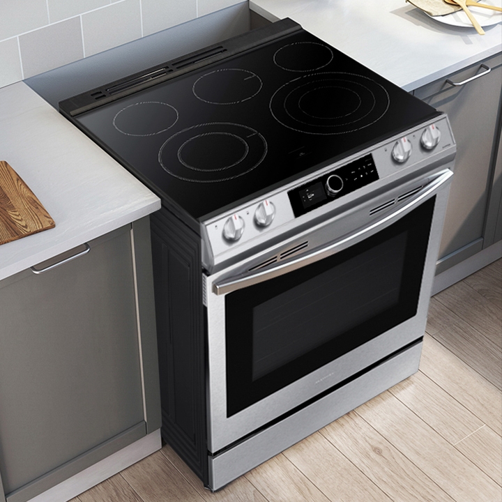 NE63T8711SS Samsung 6.3 cu ft. Smart Slide-in Electric Range with Smart  Dial & Air Fry in Stainless Steel