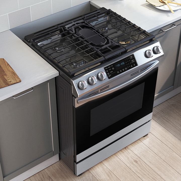 Samsung 6.0 Cu. ft. Slide-in GAS Range with Air Fry, Stainless Steel - NX60T8511SS