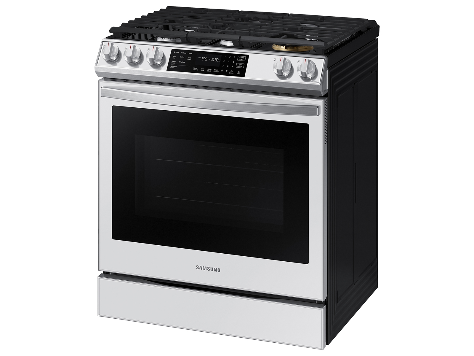 Thumbnail image of Bespoke 6.0 cu. ft. Smart Front Control Slide-In Gas Range with Air Fry & Wi-Fi in White Glass