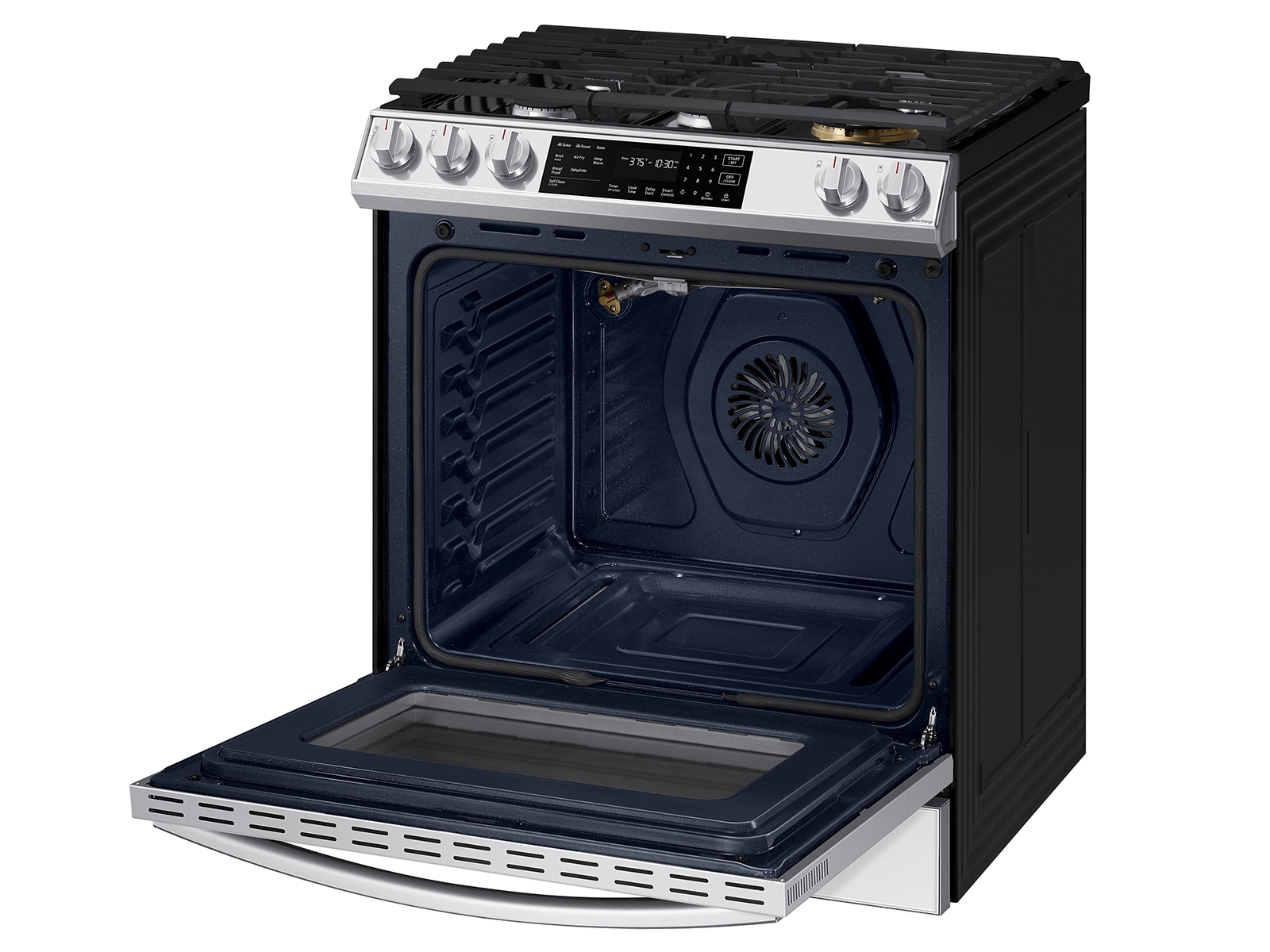 Thumbnail image of Bespoke 6.0 cu. ft. Smart Front Control Slide-In Gas Range with Air Fry &amp; Wi-Fi in White Glass