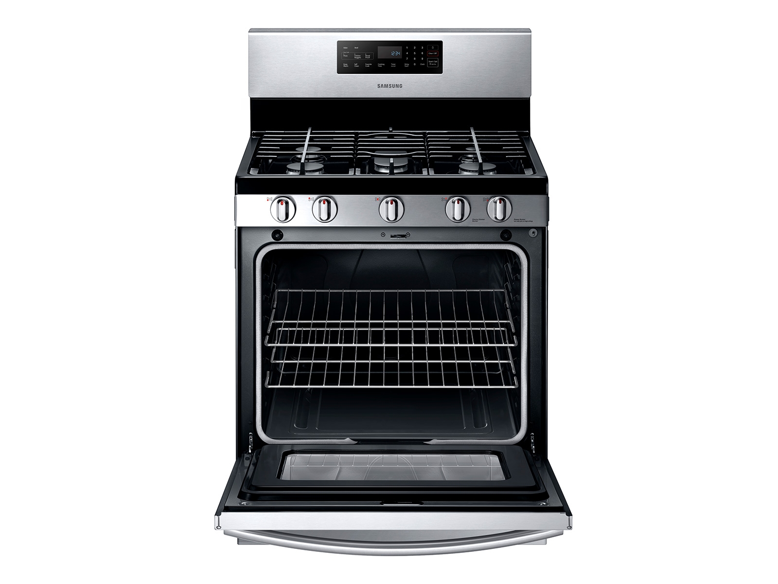 LG 30-in 5 Burners 5.8-cu ft Self-cleaning Air Fry Convection Oven  Freestanding Smart Natural Gas Range (Stainless Steel) in the Single Oven  Gas Ranges department at