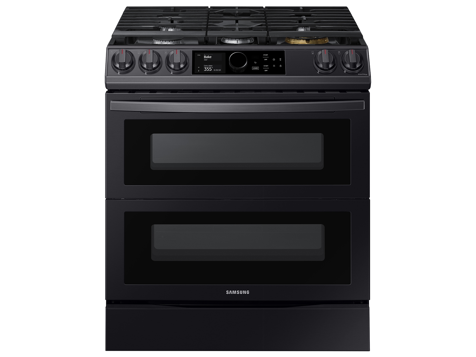 6 3 Cu Ft Smart Slide In Gas Range With Flex Duo Smart Dial Air Fry In Black Stainless Steel Ranges Ny63t8751sg Aa Samsung Us