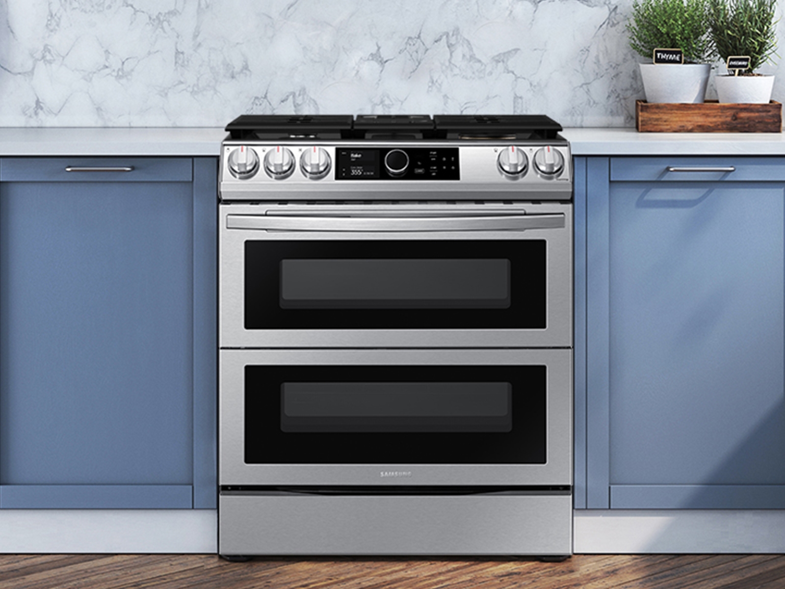 Thumbnail image of 6.3 cu. ft. Flex Duo&trade; Front Control Slide-in Dual Fuel Range with Smart Dial, Air Fry, and Wi-Fi in Stainless Steel