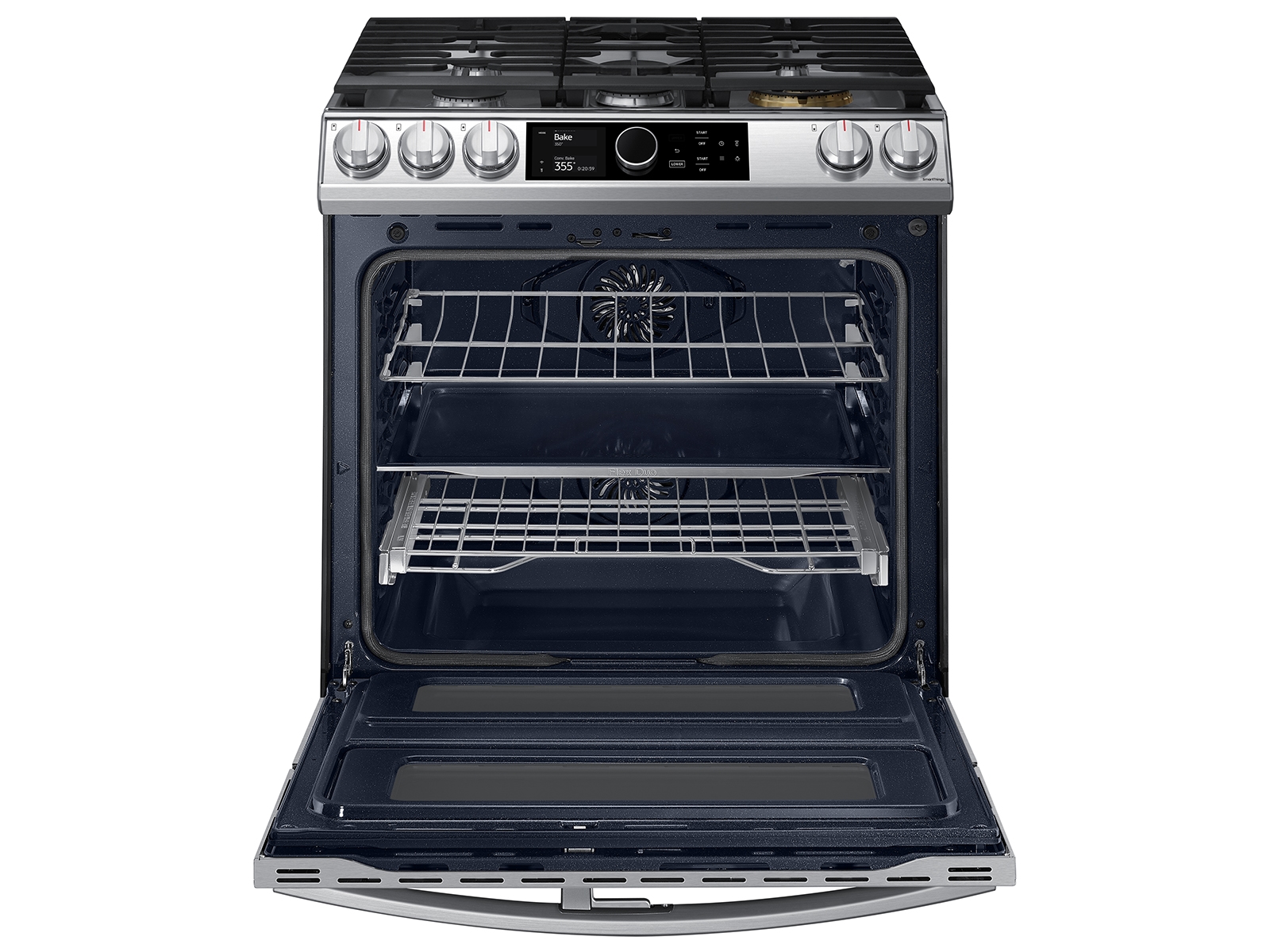 Samsung 6.3 Cu. ft. Flex Duo Stainless Front Control Slide-in Dual Fuel Range