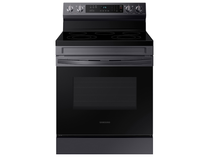 6.3 cu. ft. Smart Freestanding Electric Range with Rapid Boil&trade; &amp; Self Clean in Black Stainless Steel