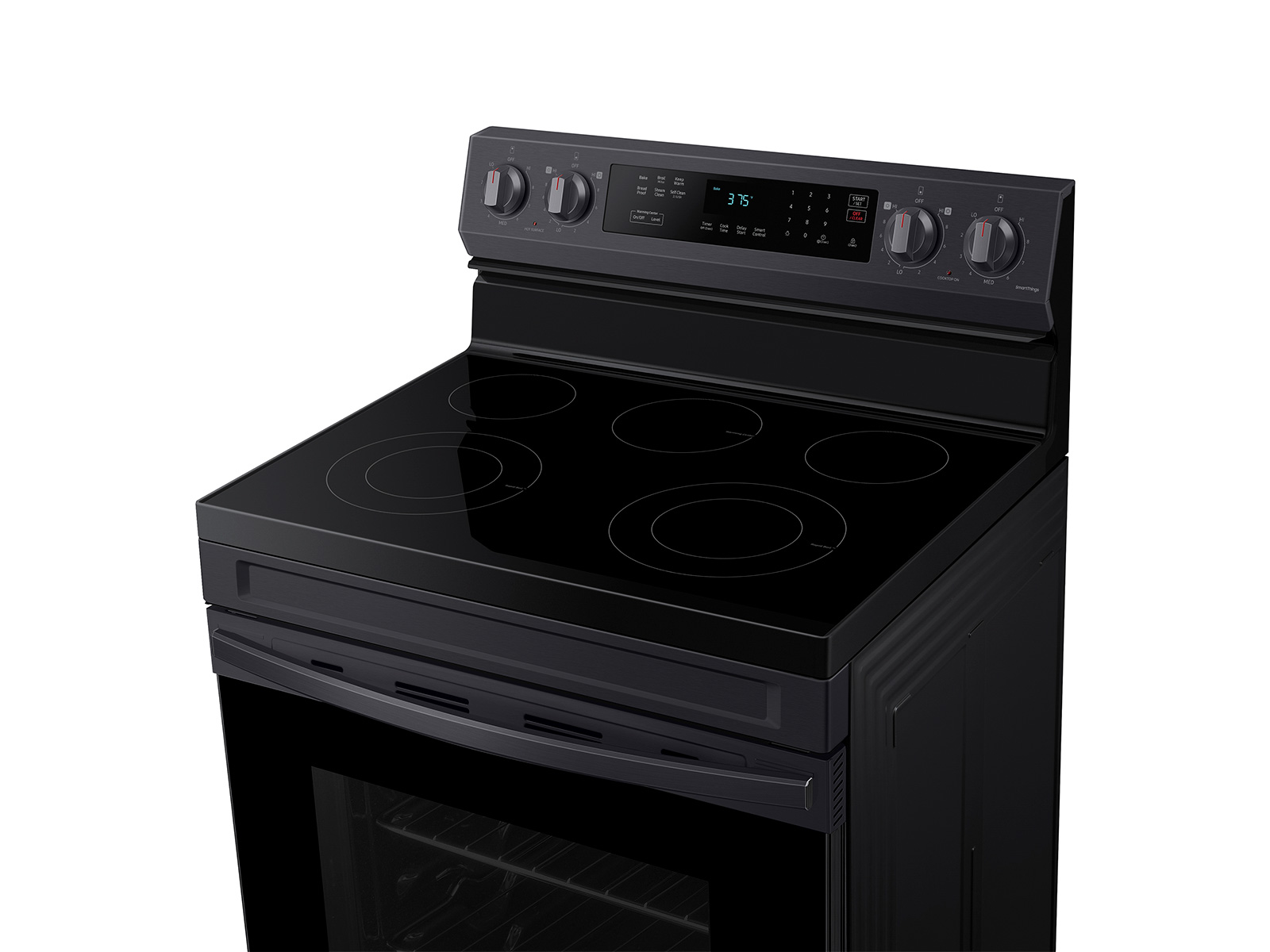 Thumbnail image of 6.3 cu. ft. Smart Freestanding Electric Range with Rapid Boil&trade; &amp; Self Clean in Black Stainless Steel
