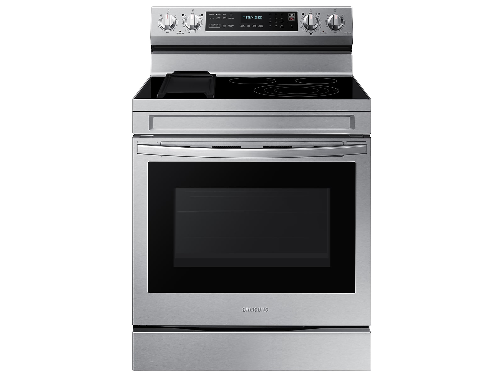 Samsung 6.3 cu. ft. Smart Freestanding Electric Range with No-Preheat Air Fry, Convection+ & Griddle in Silver(NE63A6711SS/AA) photo