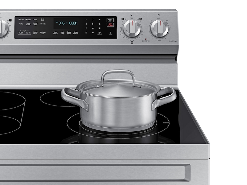 Samsung 6.3 Cu. ft. Smart Freestanding Electric Range with No-Preheat Air Fry, Convection+ & Griddle in Stainless Steel
