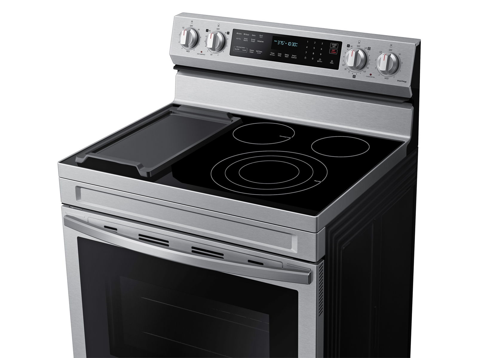 NE63A6711SG Samsung 6.3 cu. ft. Smart Freestanding Electric Range with  No-Preheat Air Fry, Convection+ & Griddle in Black Stainless Steel