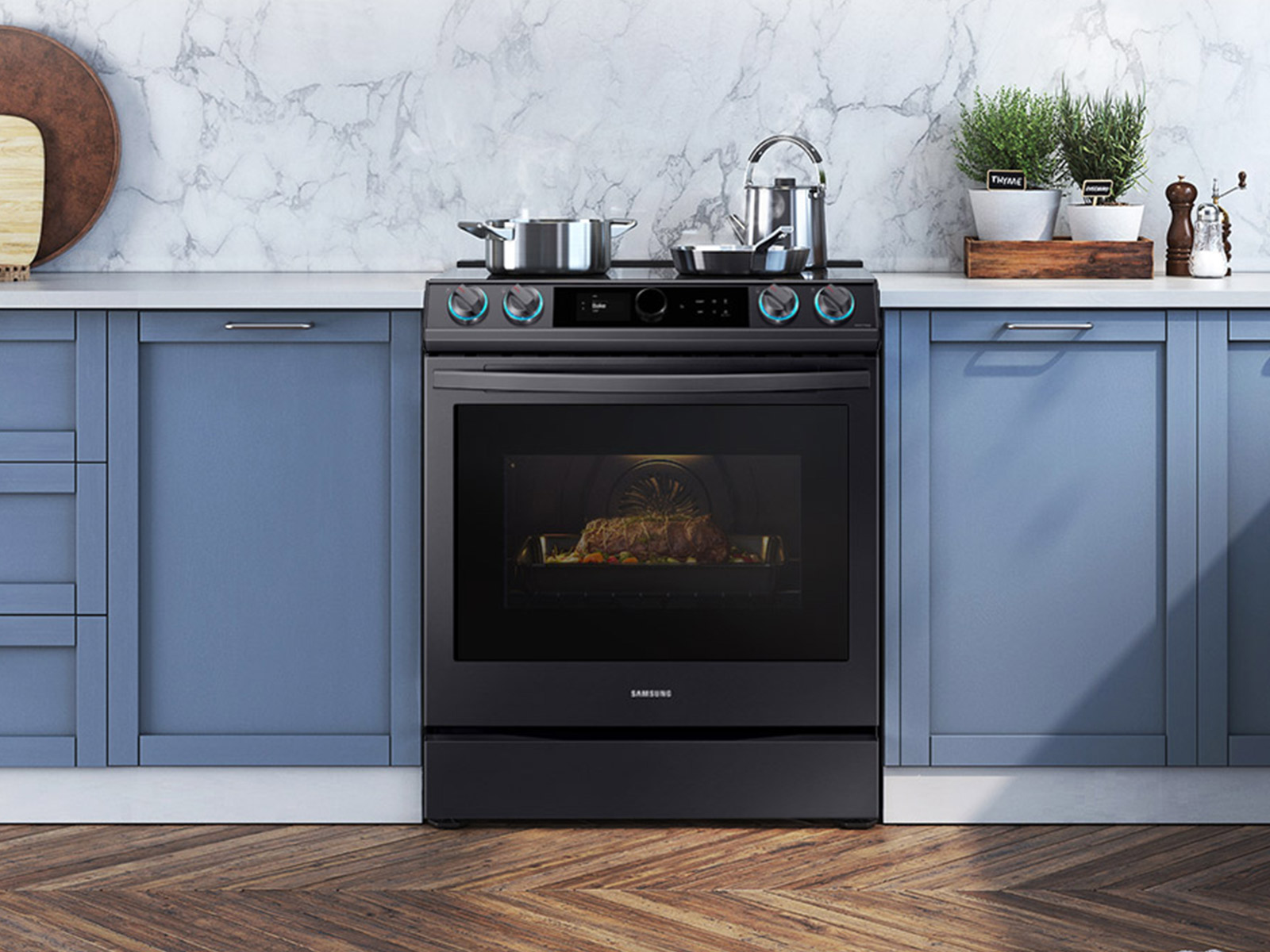 Thumbnail image of 6.3 cu. ft. Smart Slide-in Induction Range with Smart Dial & Air Fry in Black Stainless Steel
