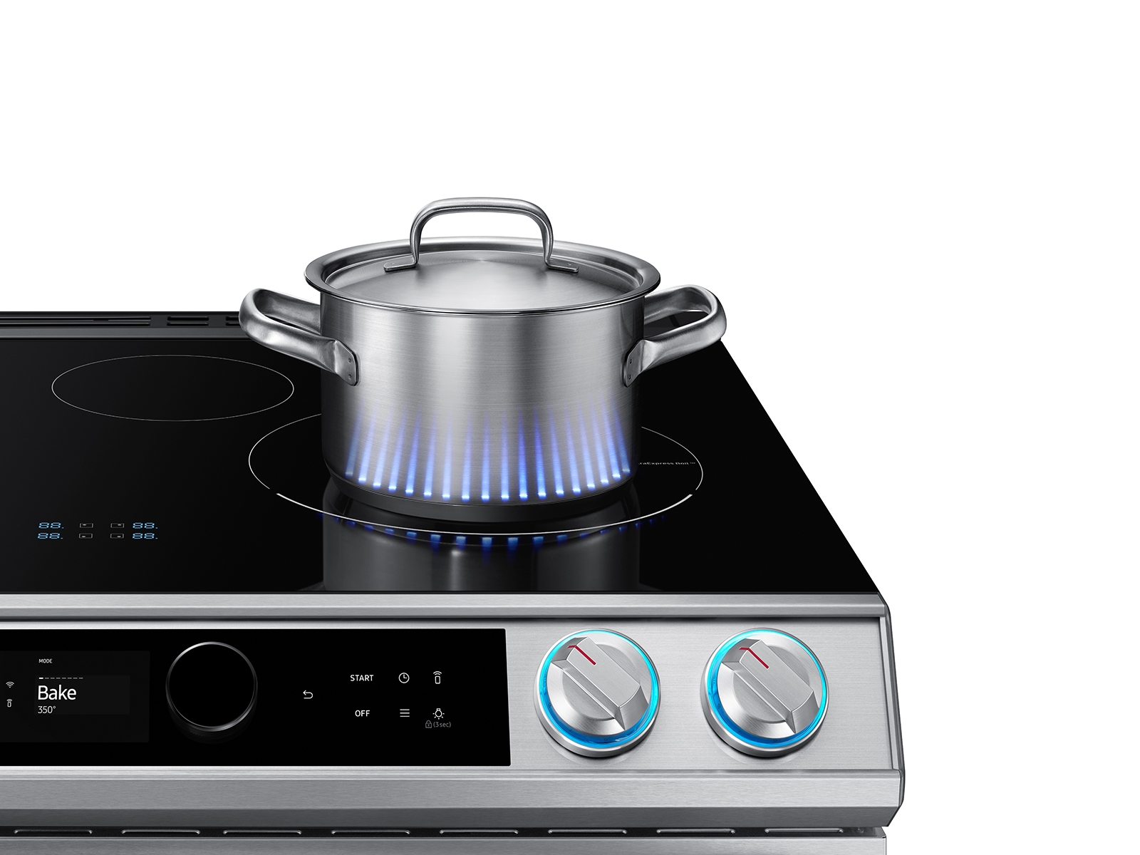 Samsung - 6.3 Cu. ft. Smart Instant Heat Slide-in Induction Range with Air Fry & Convection+ - Stainless Steel