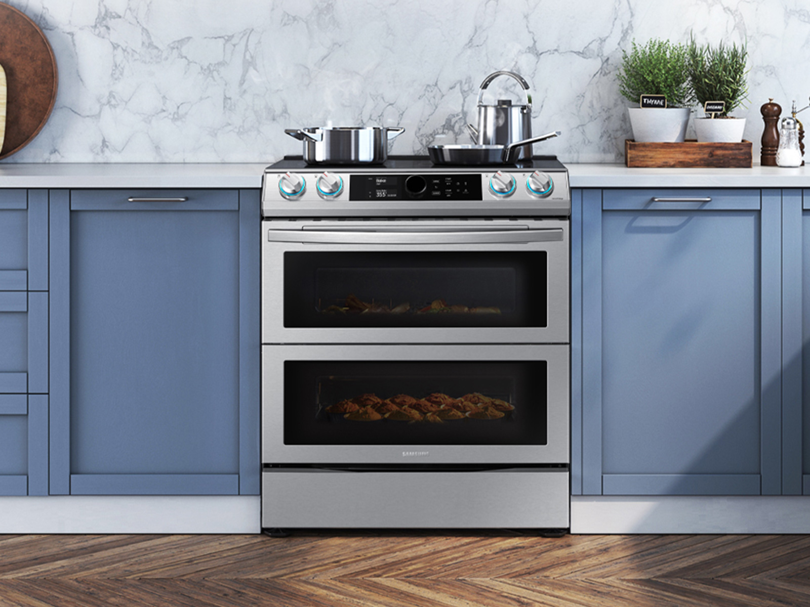Thumbnail image of 6.3 cu. ft. Smart Slide-in Induction Range with Flex Duo™, Smart Dial & Air Fry in Stainless Steel