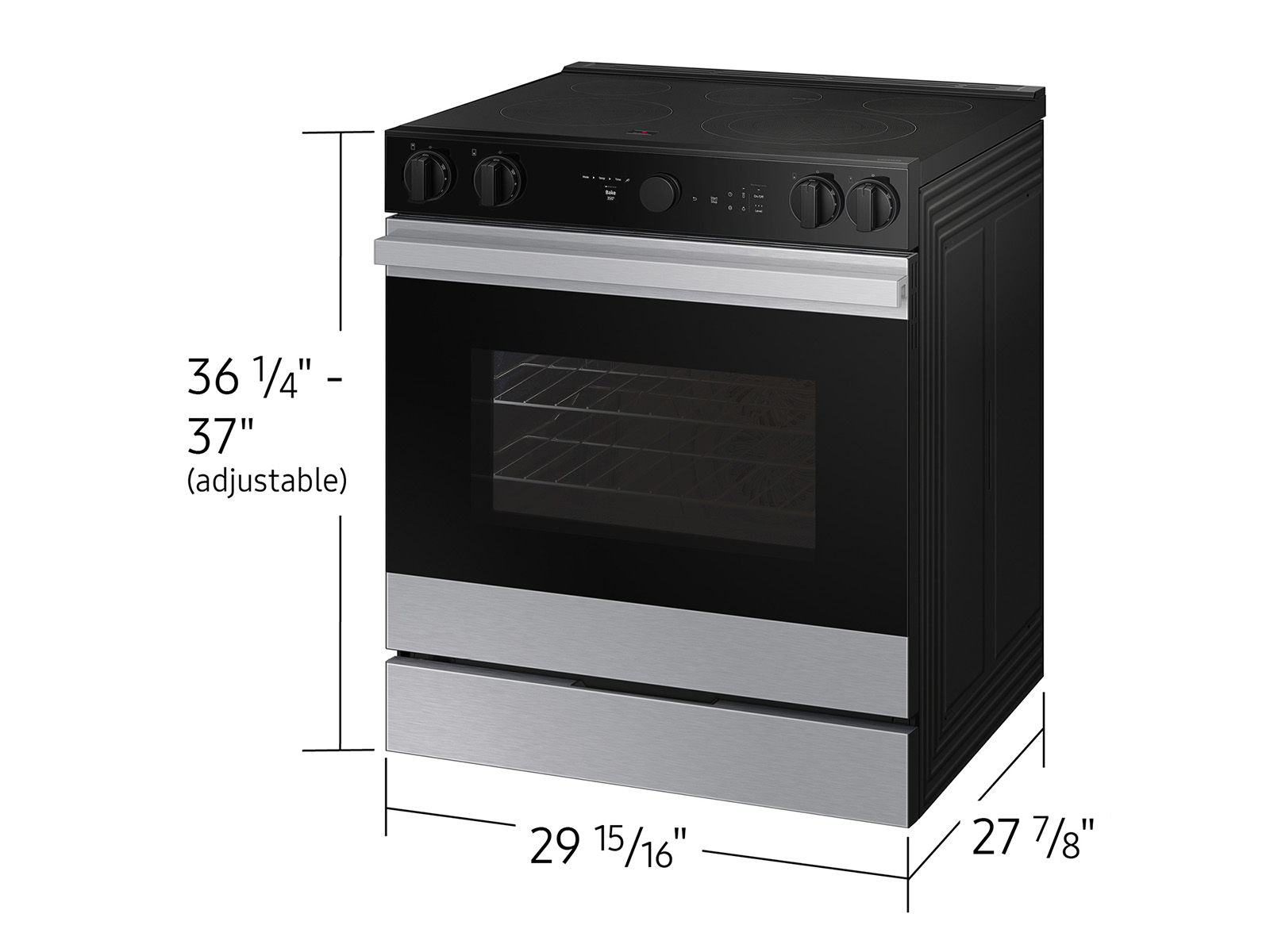 Thumbnail image of Bespoke 6.3 cu. ft. Smart Slide-In Electric Range with Smart Oven Camera & Illuminated Precision Knobs in Stainless Steel