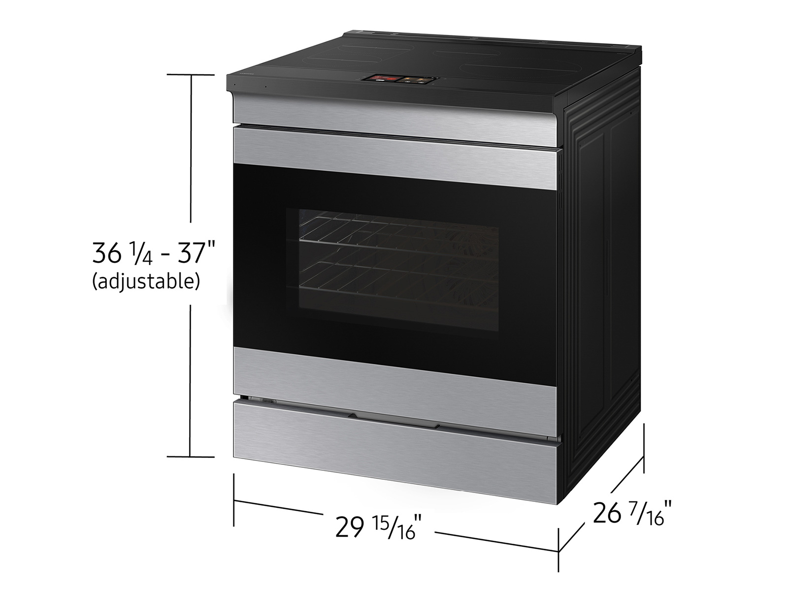 Thumbnail image of Bespoke 6.3 cu. ft. Smart Slide-In Induction Range with AI Home &amp; Smart Oven Camera in Stainless Steel