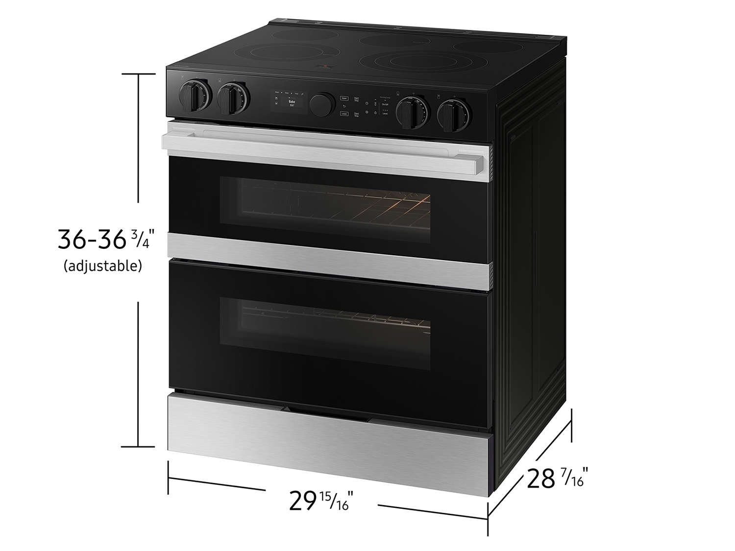 Thumbnail image of Bespoke Smart Slide-In Electric Range 6.3 cu. ft. with Flex Duo™ & Illuminated Precision Knobs in Stainless Steel