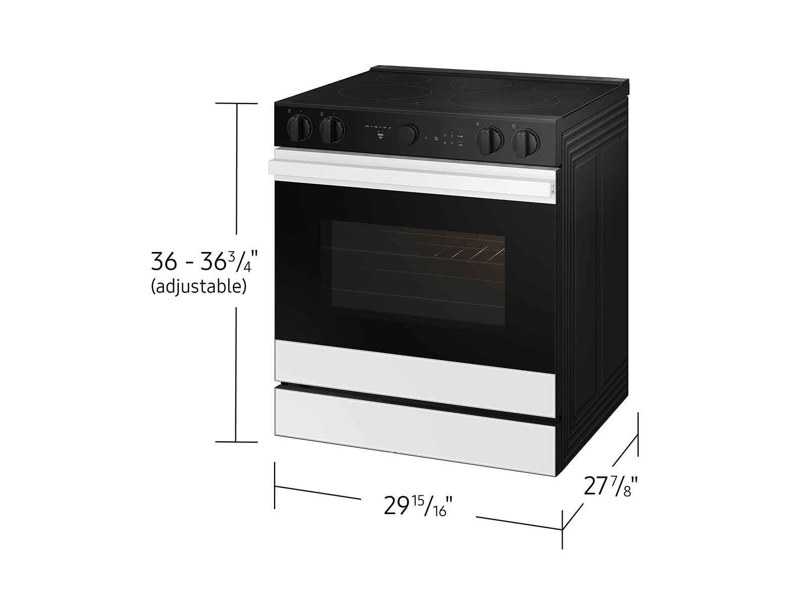 Thumbnail image of Bespoke 6.3 cu. ft. Smart Slide-In Electric Range with Air Sous Vide & Air Fry in White Glass