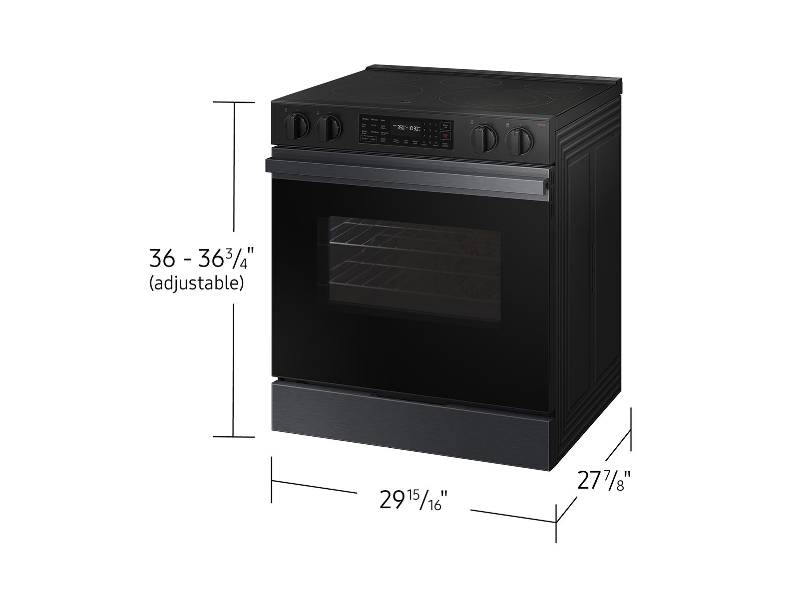 Thumbnail image of Bespoke 6.3 cu. ft. Smart Slide-In Electric Range with Precision Knobs in Matte Black Steel