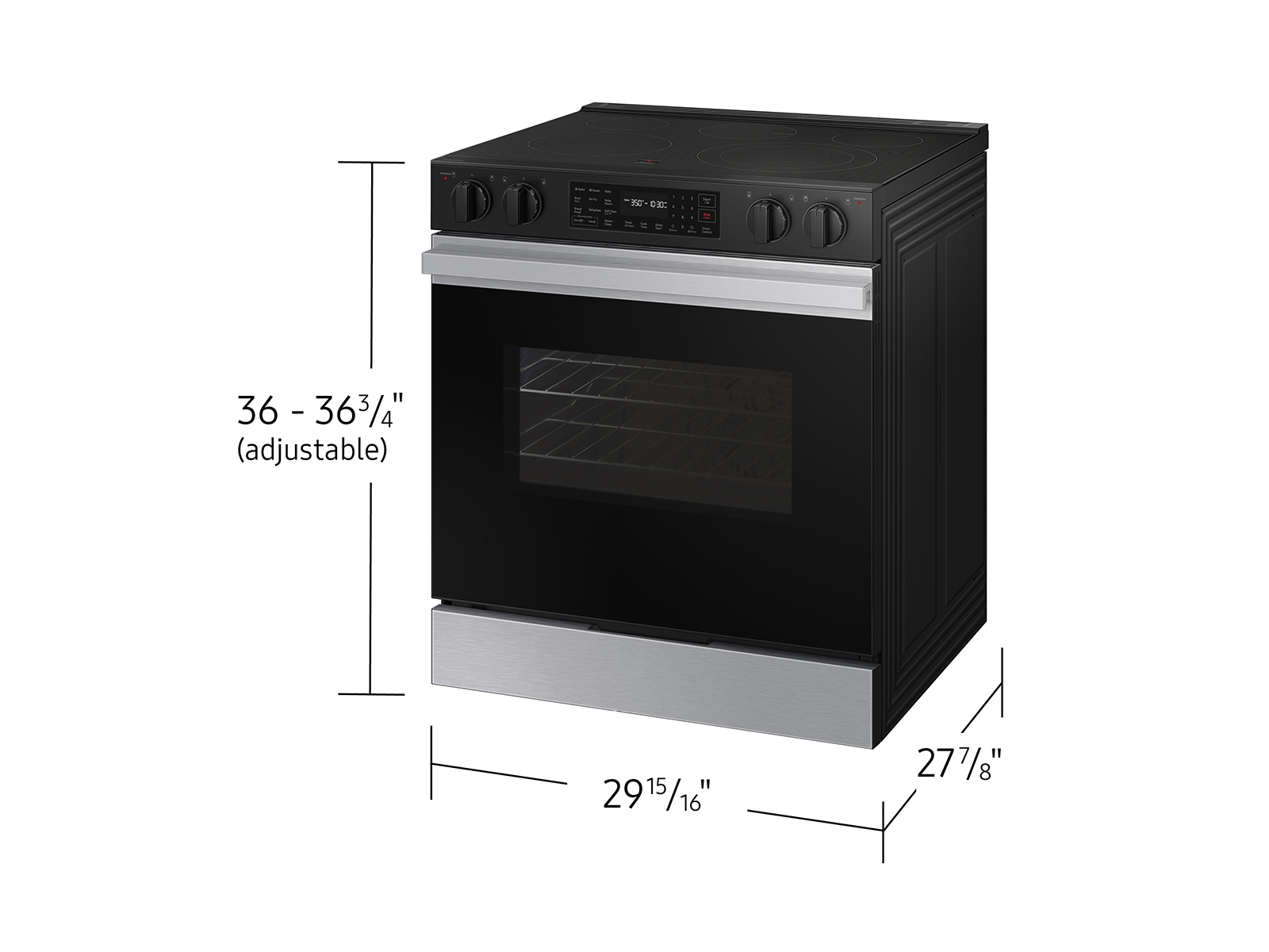 Thumbnail image of Bespoke 6.3 cu. ft. Smart Slide-In Electric Range with Precision Knobs in Stainless Steel