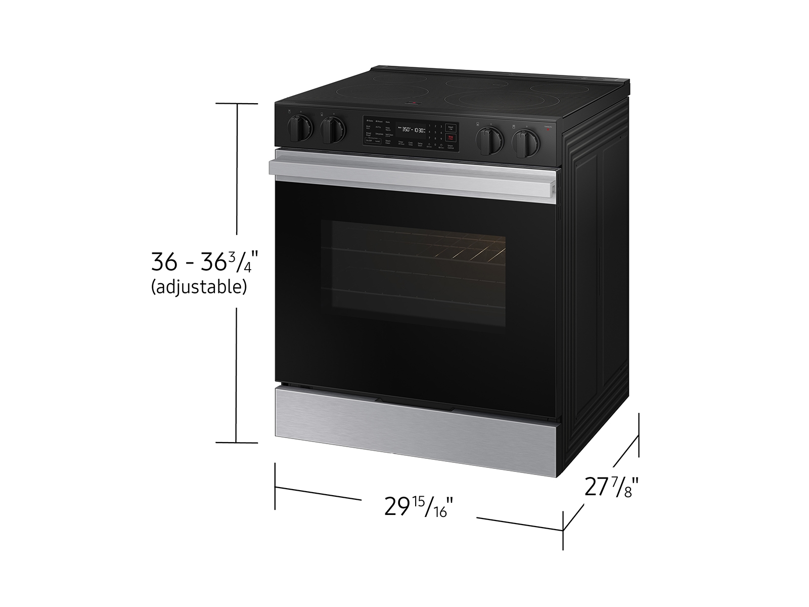 Thumbnail image of Bespoke 6.3 cu. ft. Smart Slide-In Electric Range with Air Fry & Precision Knobs in Stainless Steel