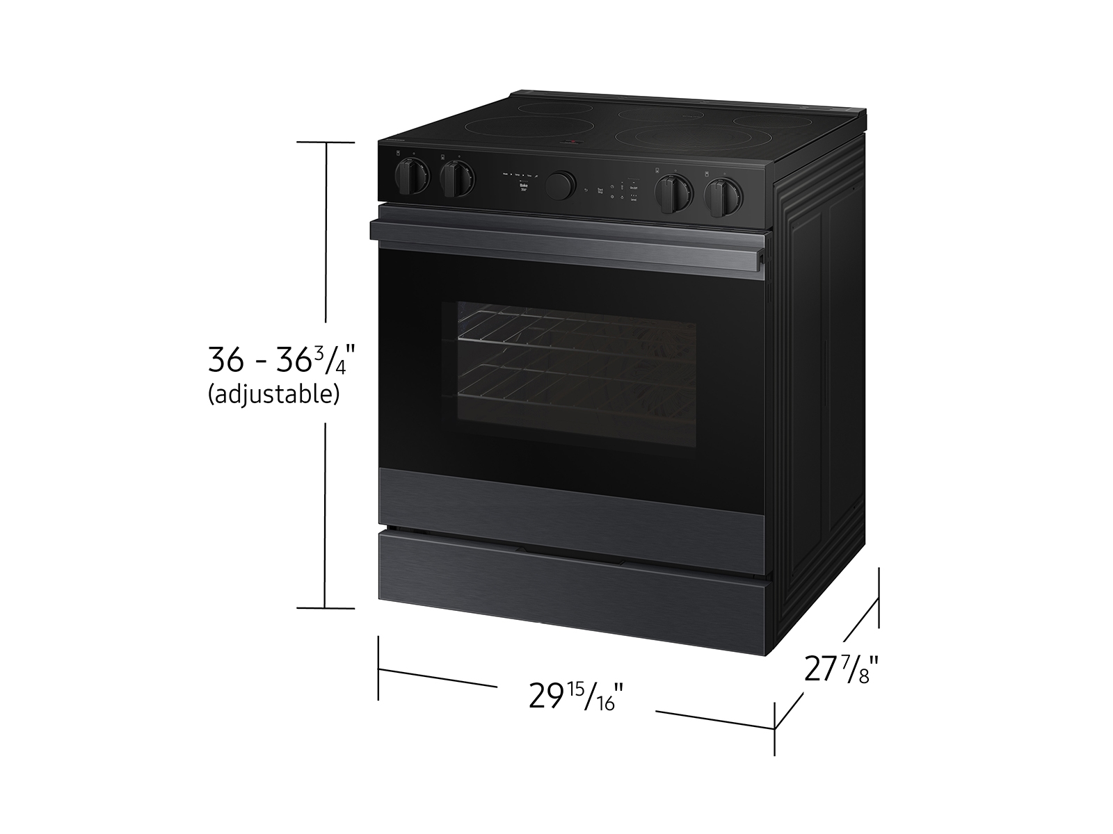 Thumbnail image of Bespoke 6.3 cu. ft. Smart Slide-In Electric Range with Air Sous Vide &amp; Air Fry in Matte Black Steel