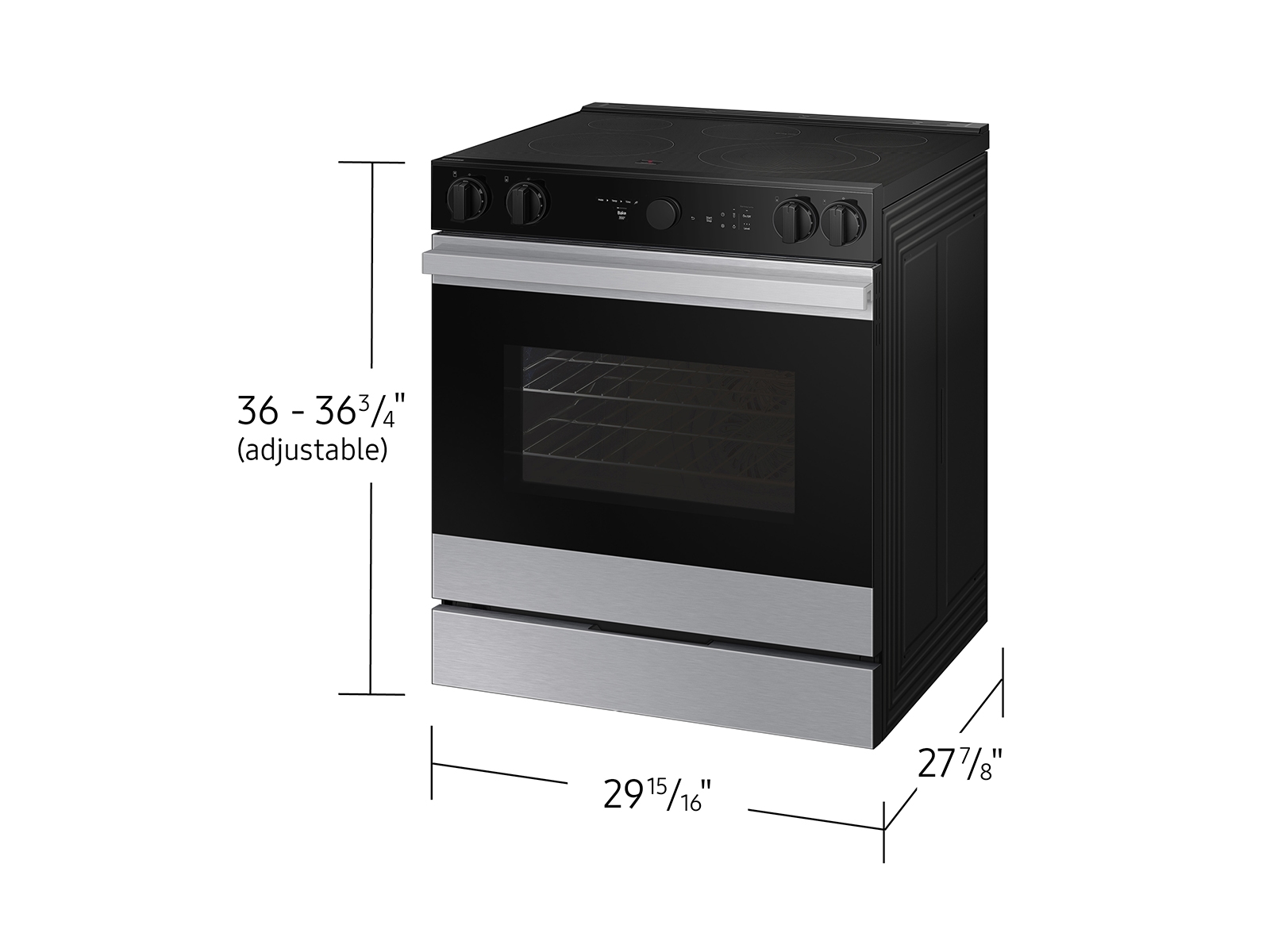 Thumbnail image of Bespoke 6.3 cu. ft. Smart Slide-In Electric Range with Smart Oven Camera & Illuminated Precision Knobs in Stainless Steel