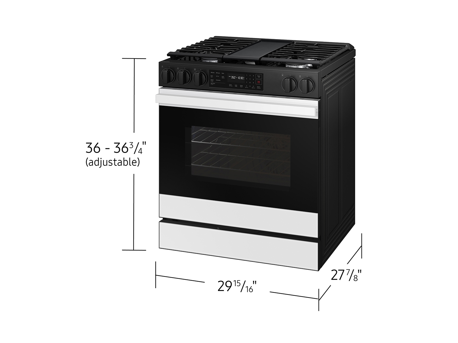 Thumbnail image of Bespoke 6.0 cu. ft. Smart Slide-In Gas Range with Air Fry & Precision Knobs in White Glass