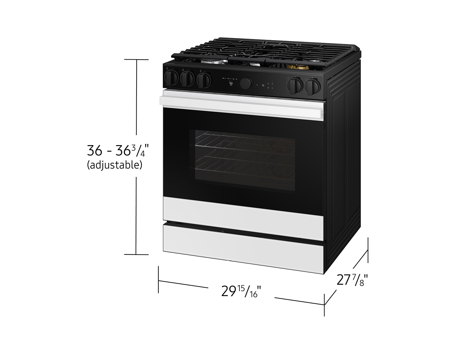 Thumbnail image of Bespoke 6.0 cu. ft. Smart Slide-In Gas Range with Smart Oven Camera & Illuminated Precision Knobs in White Glass