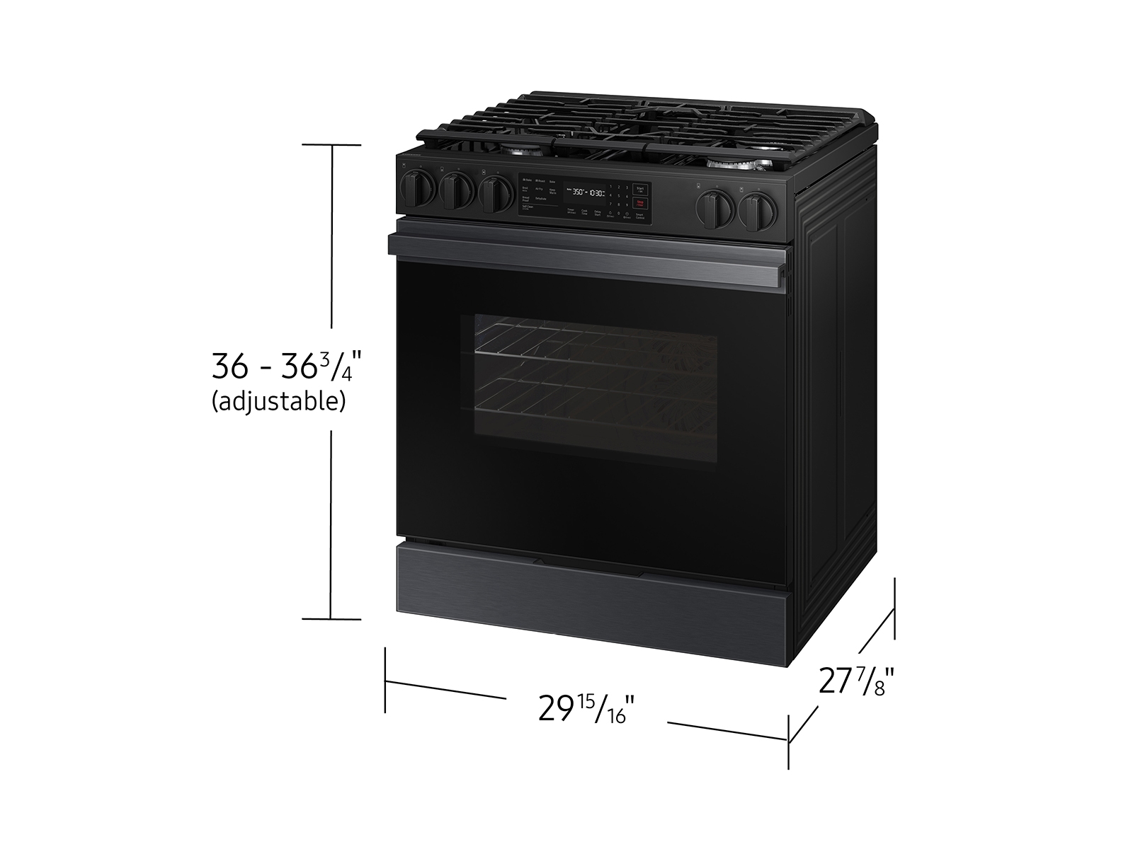 Thumbnail image of Bespoke 6.0 cu. ft. Smart Slide-In Gas Range with Precision Knobs in Matte Black Steel