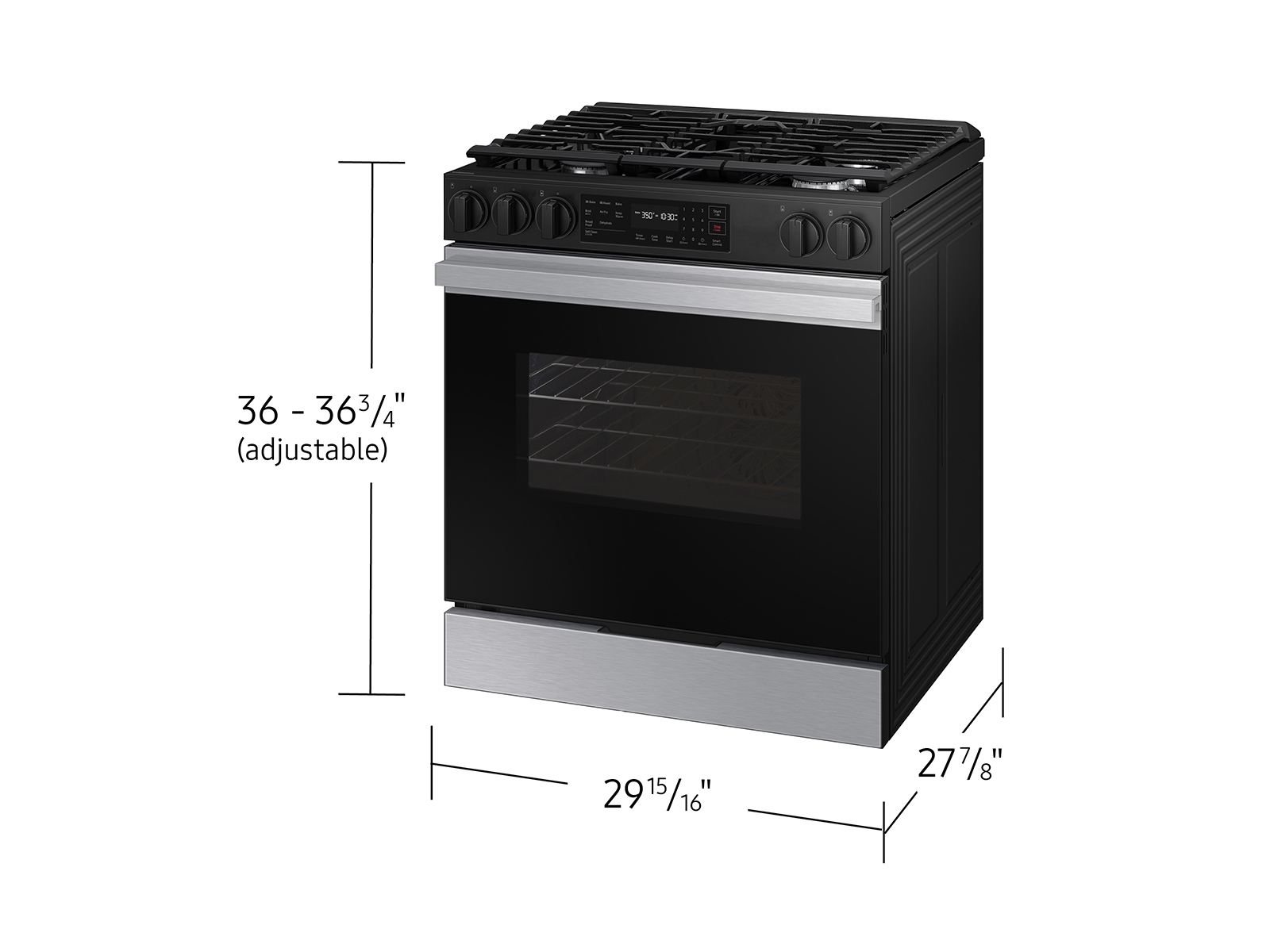 Thumbnail image of Bespoke 6.0 cu. ft. Smart Slide-In Gas Range with Precision Knobs in Stainless Steel