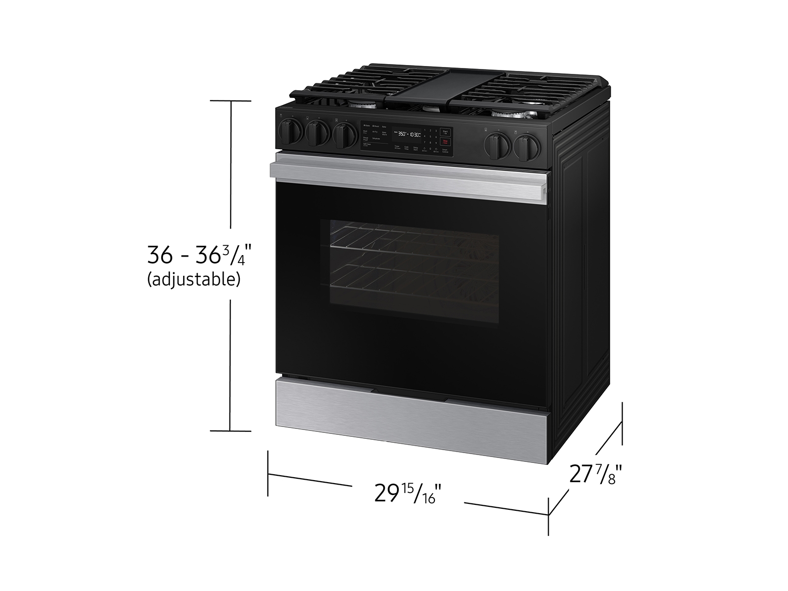 Thumbnail image of Bespoke 6.0 cu. ft. Smart Slide-In Gas Range with Air Fry &amp; Precision Knobs in Stainless Steel