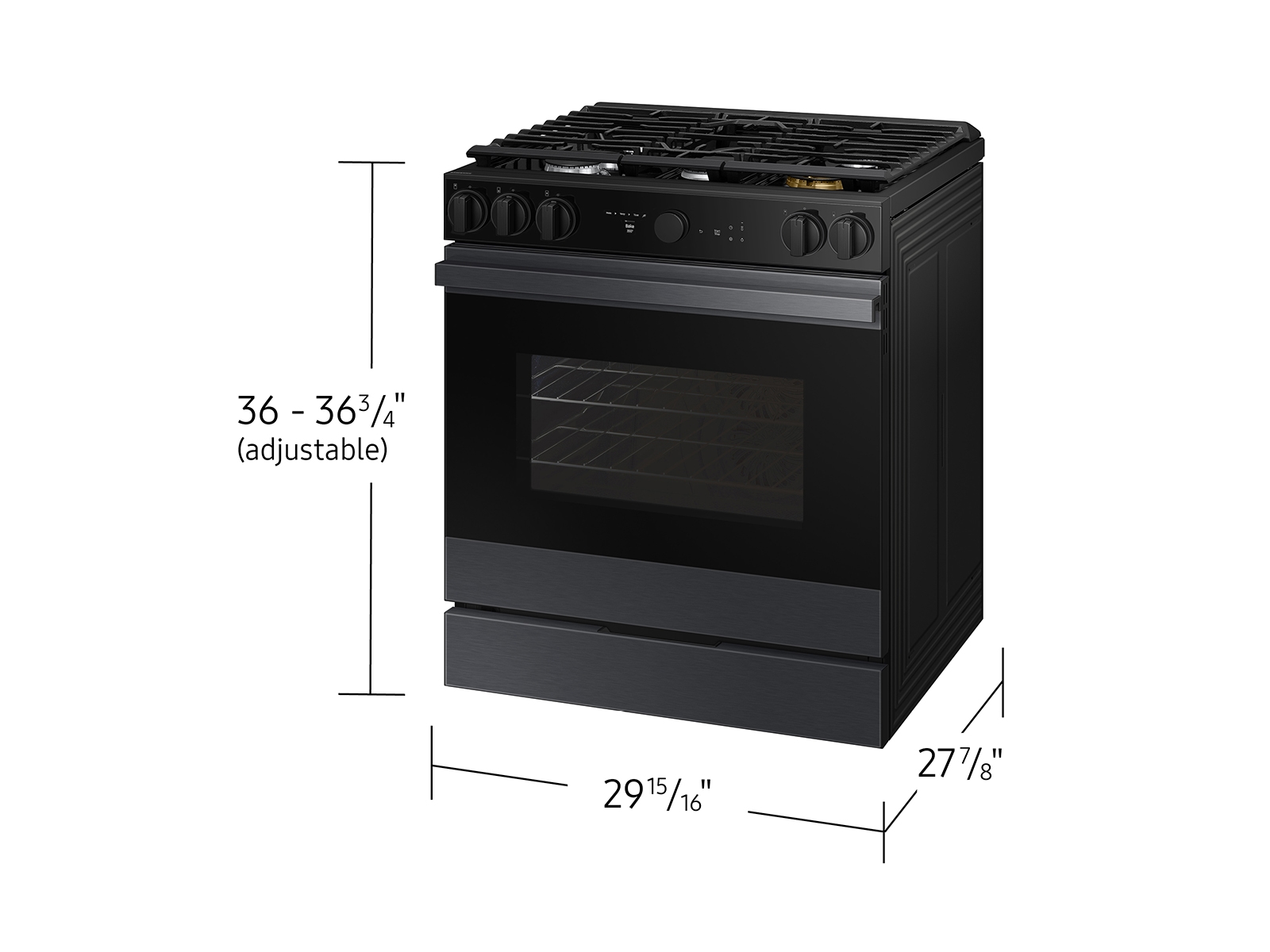 Thumbnail image of Bespoke 6.0 cu. ft. Smart Slide-In Gas Range with Air Sous Vide & Air Fry in Matte Black Steel