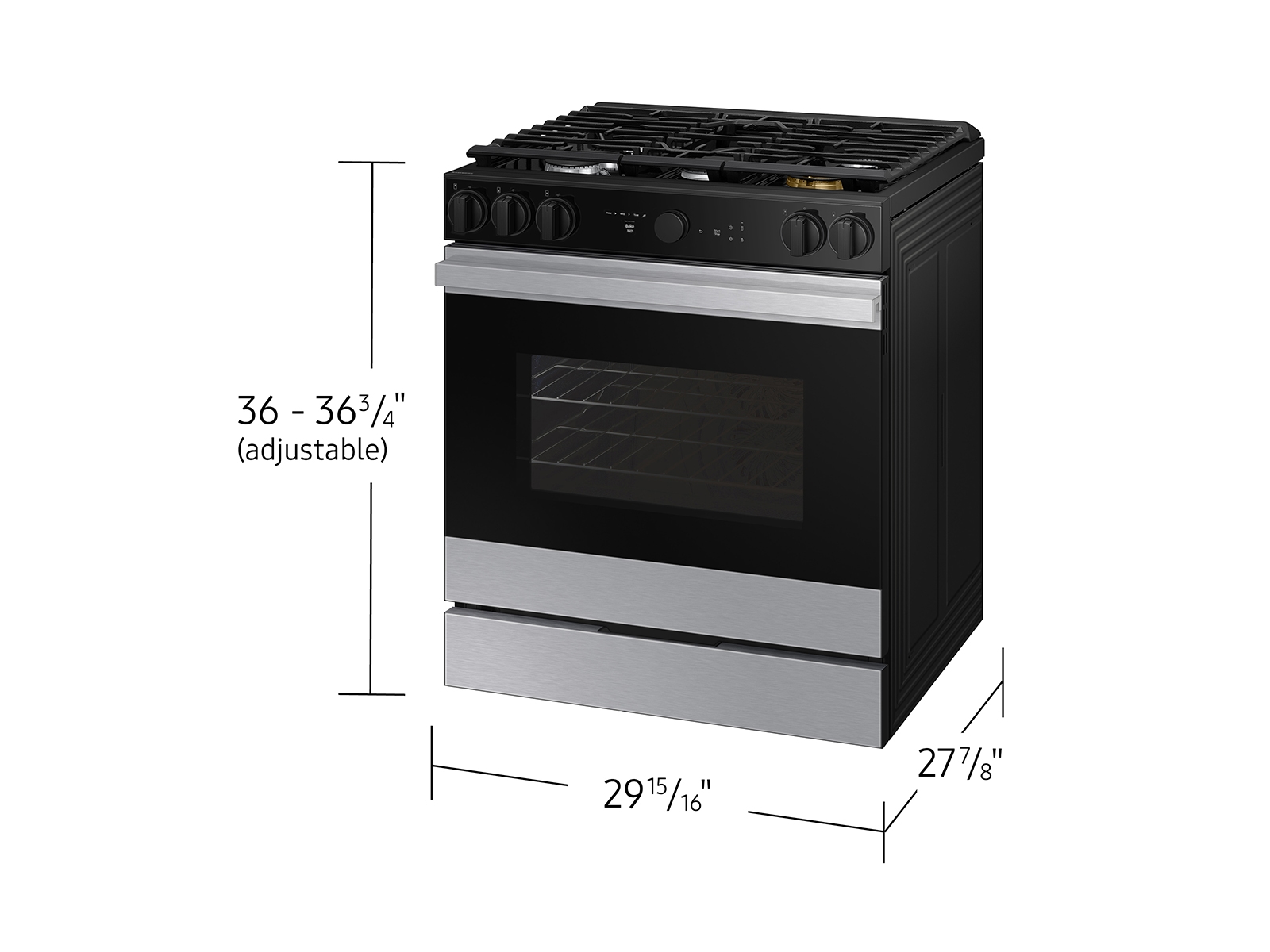 Thumbnail image of Bespoke 6.0 cu. ft. Smart Slide-In Gas Range with Air Sous Vide &amp; Air Fry in Stainless Steel